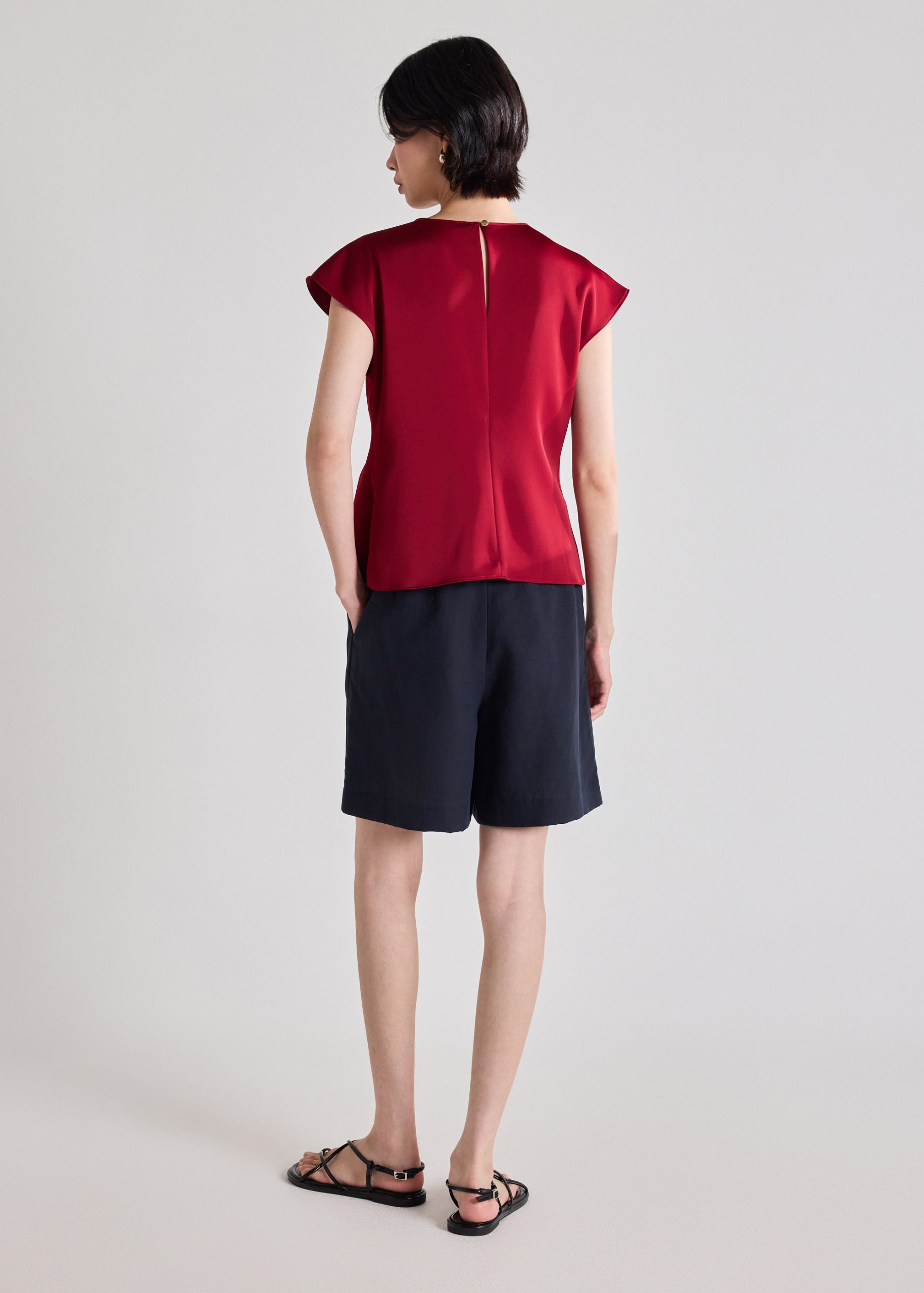 Alina Satin Top With Brooch - Image 4
