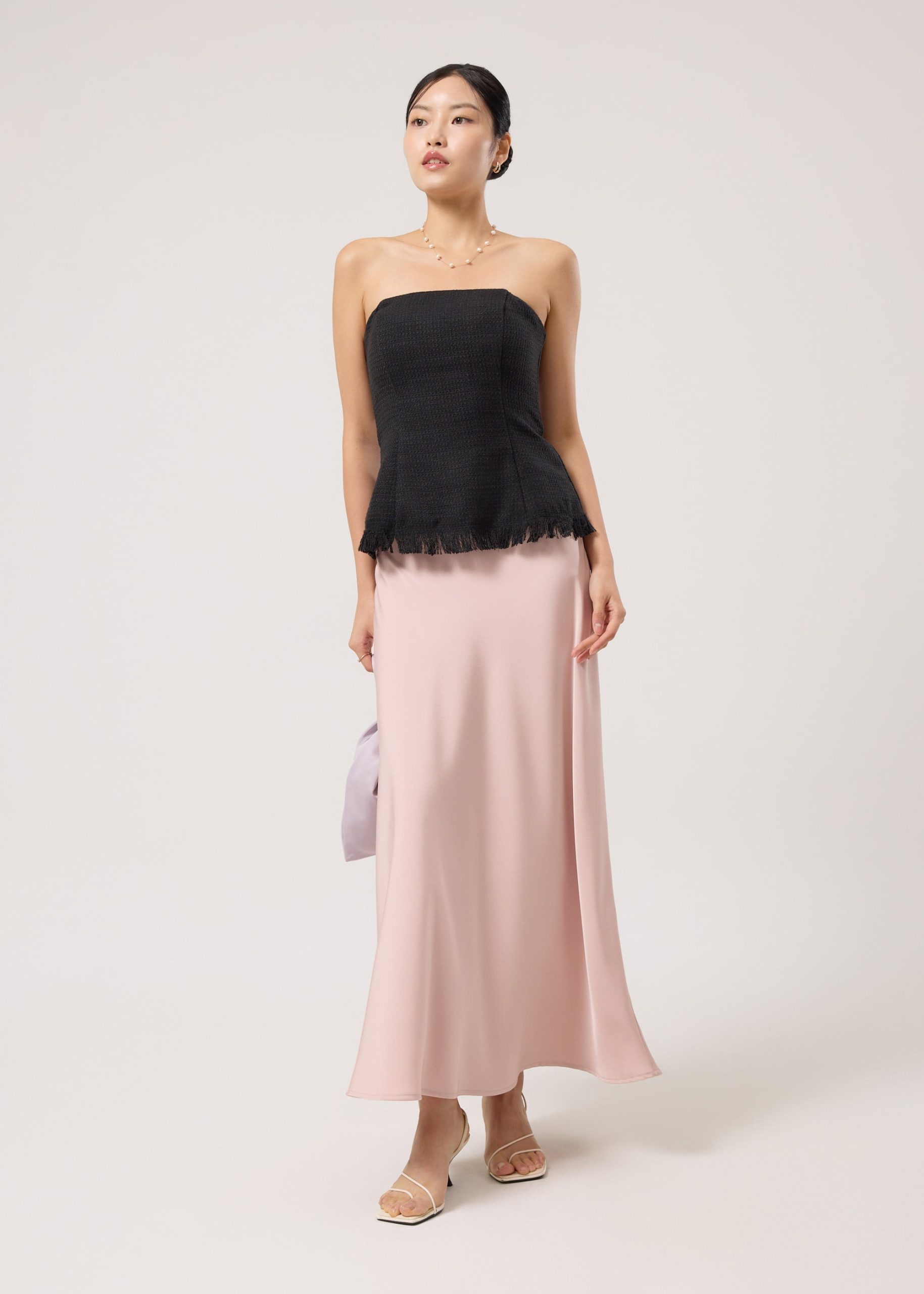 BraFree by LB Lia Tweed Tube Peplum Top - Image 3