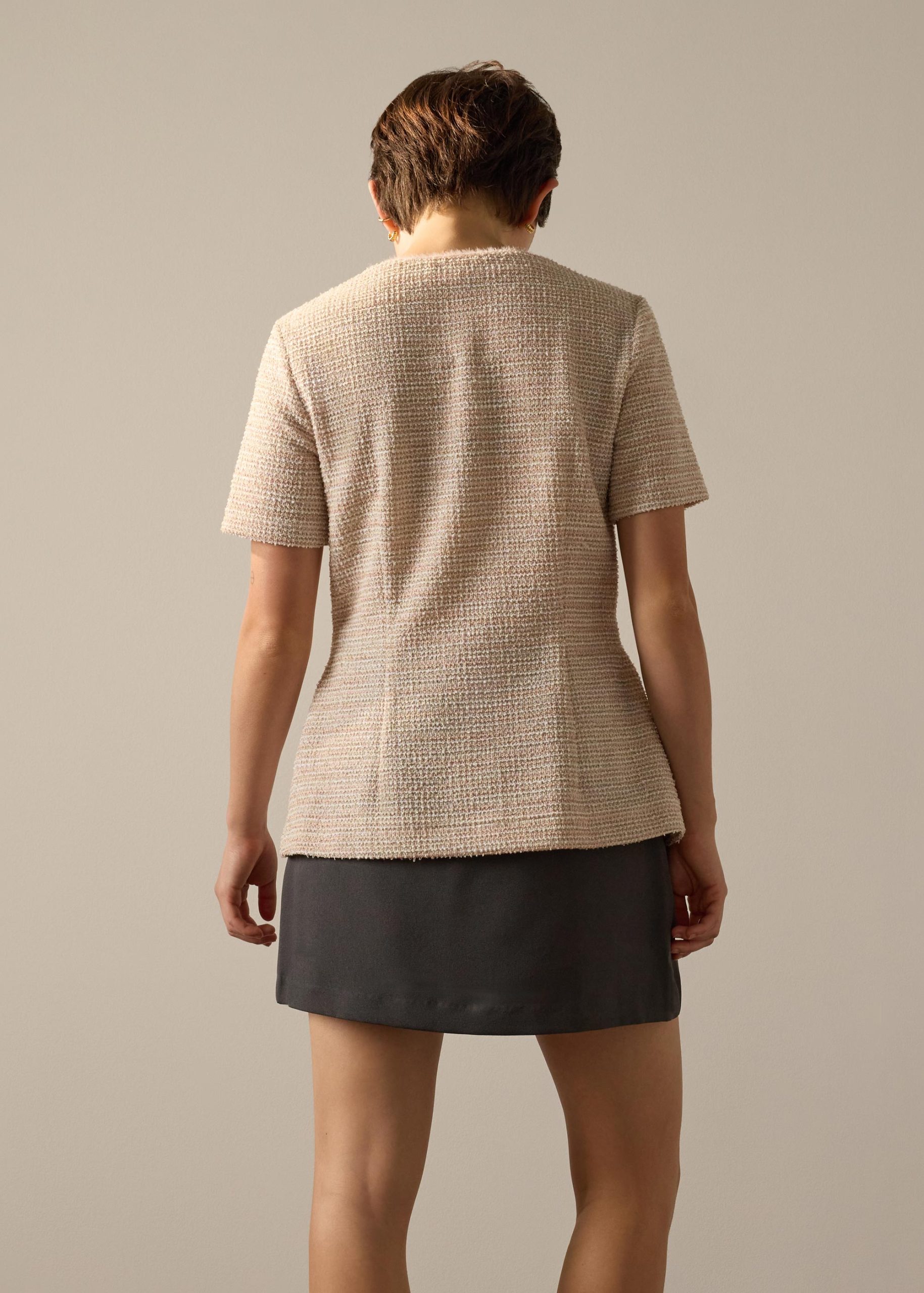 Ashna Stretch Tweed Fitted Top - Image 9