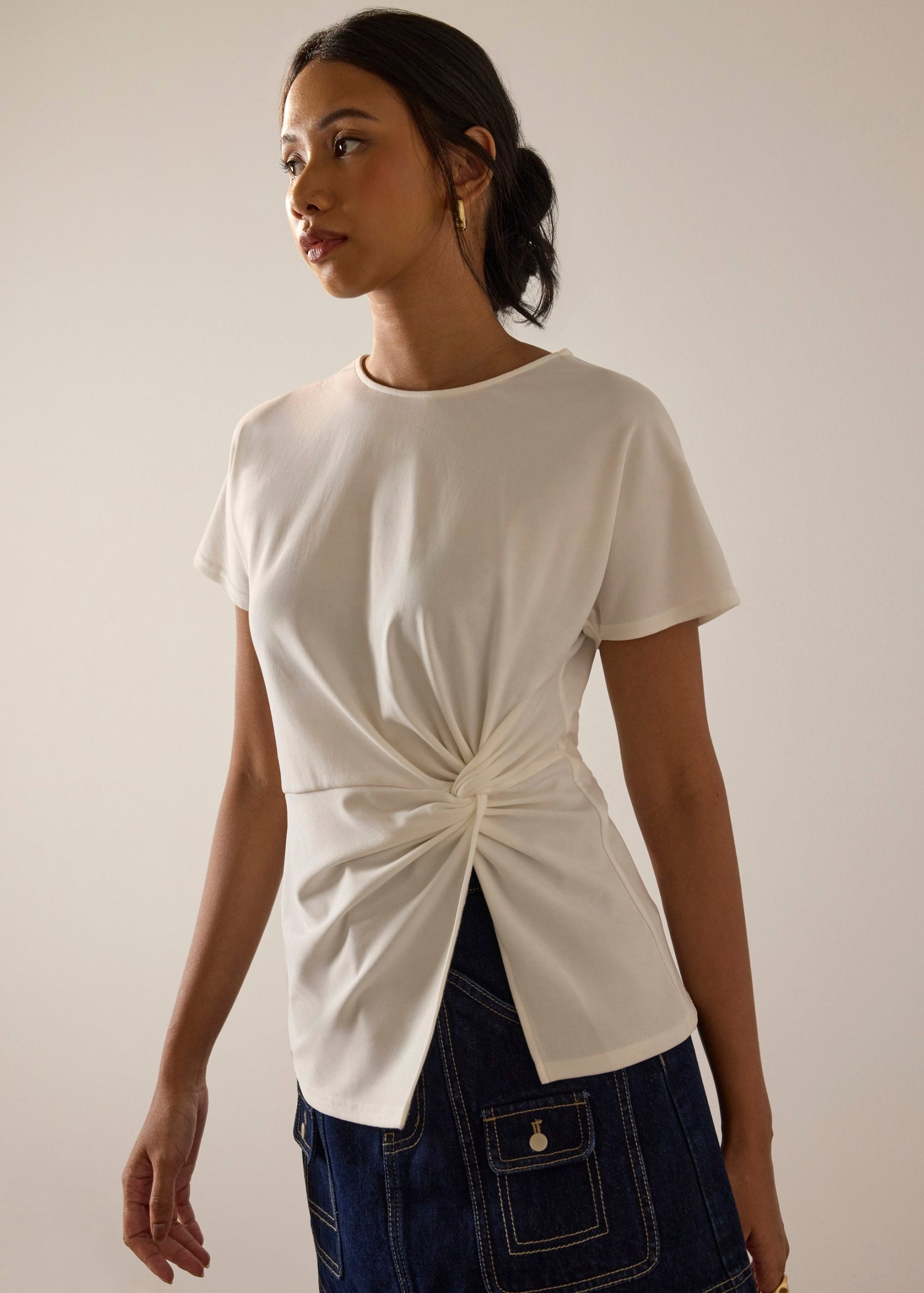 Jersey Twist Knot Long Tee - Image 10