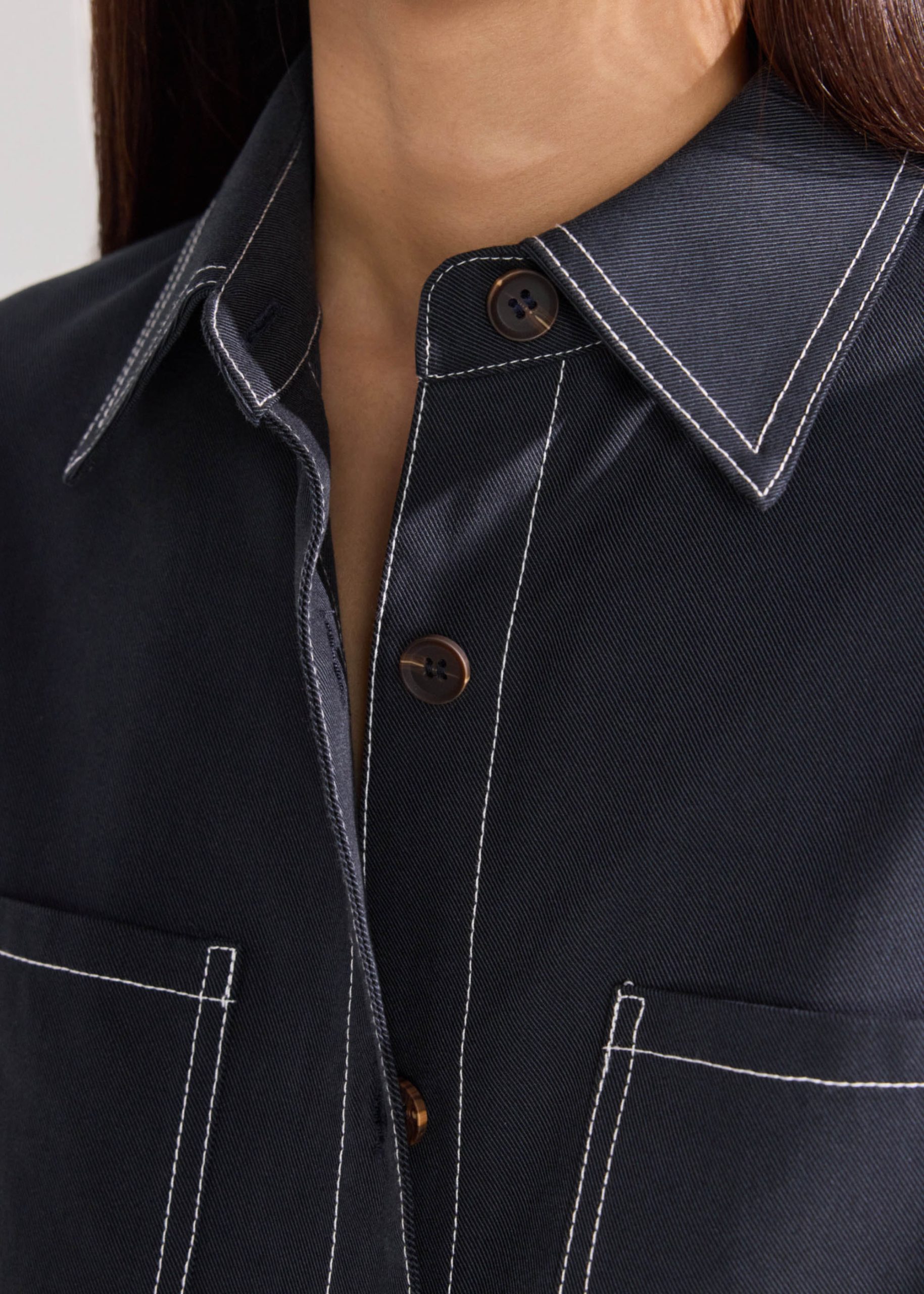 Contrast Stitch Oversized Shirt - Image 6