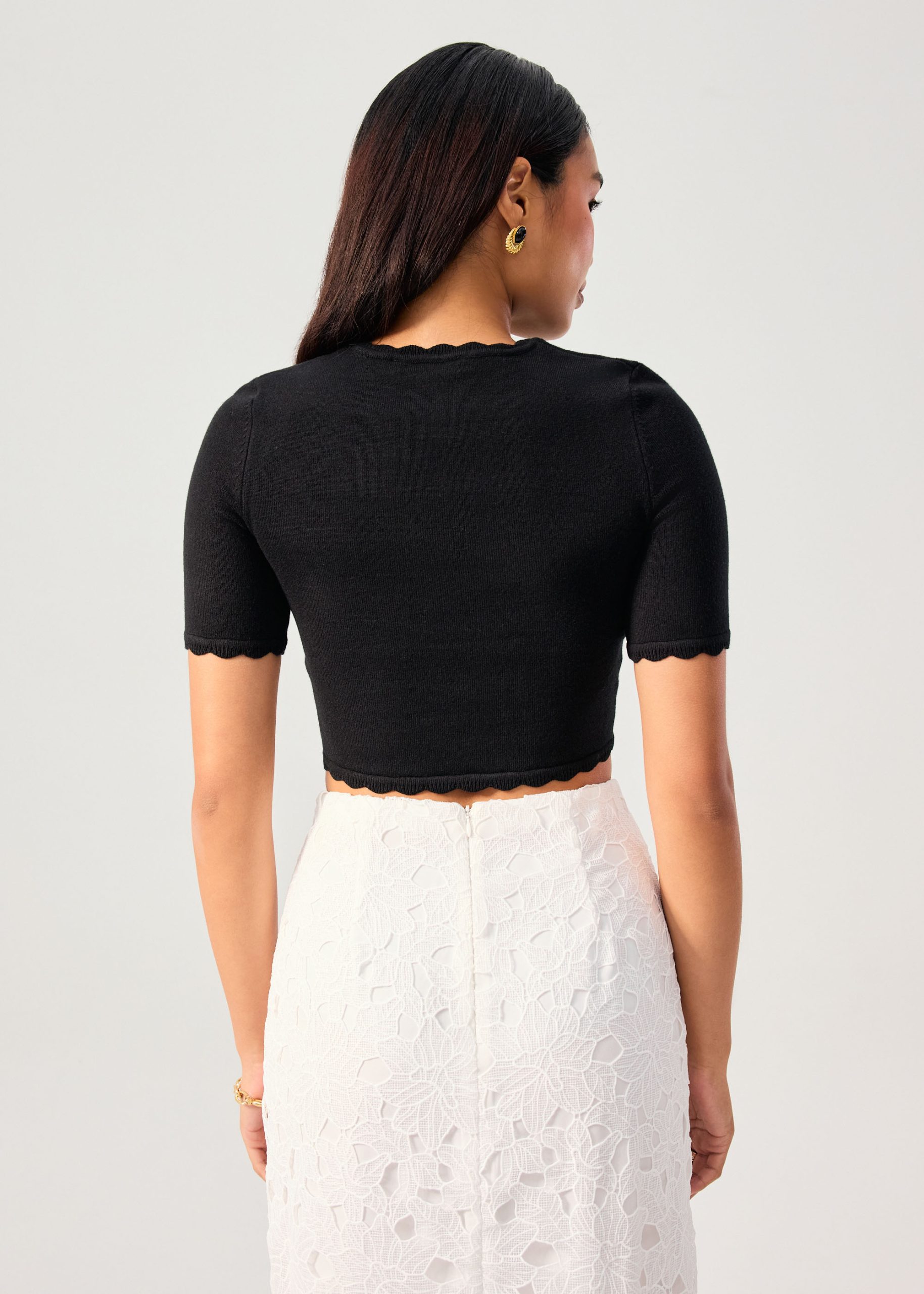 Raisa Knit Scallop Edge Crop Top - Image 4