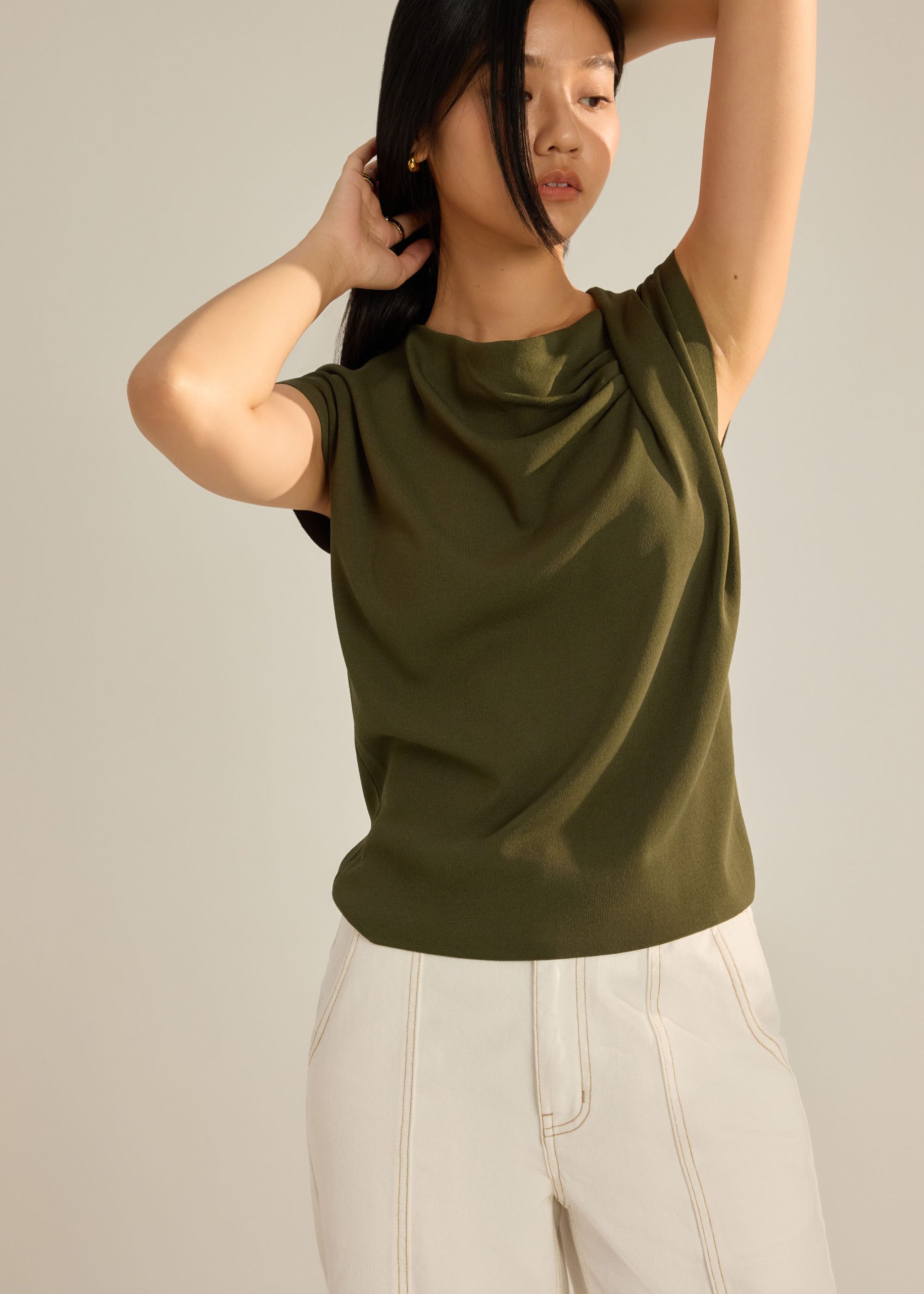 Chelsea Knit Cowl Neck Top - Image 9