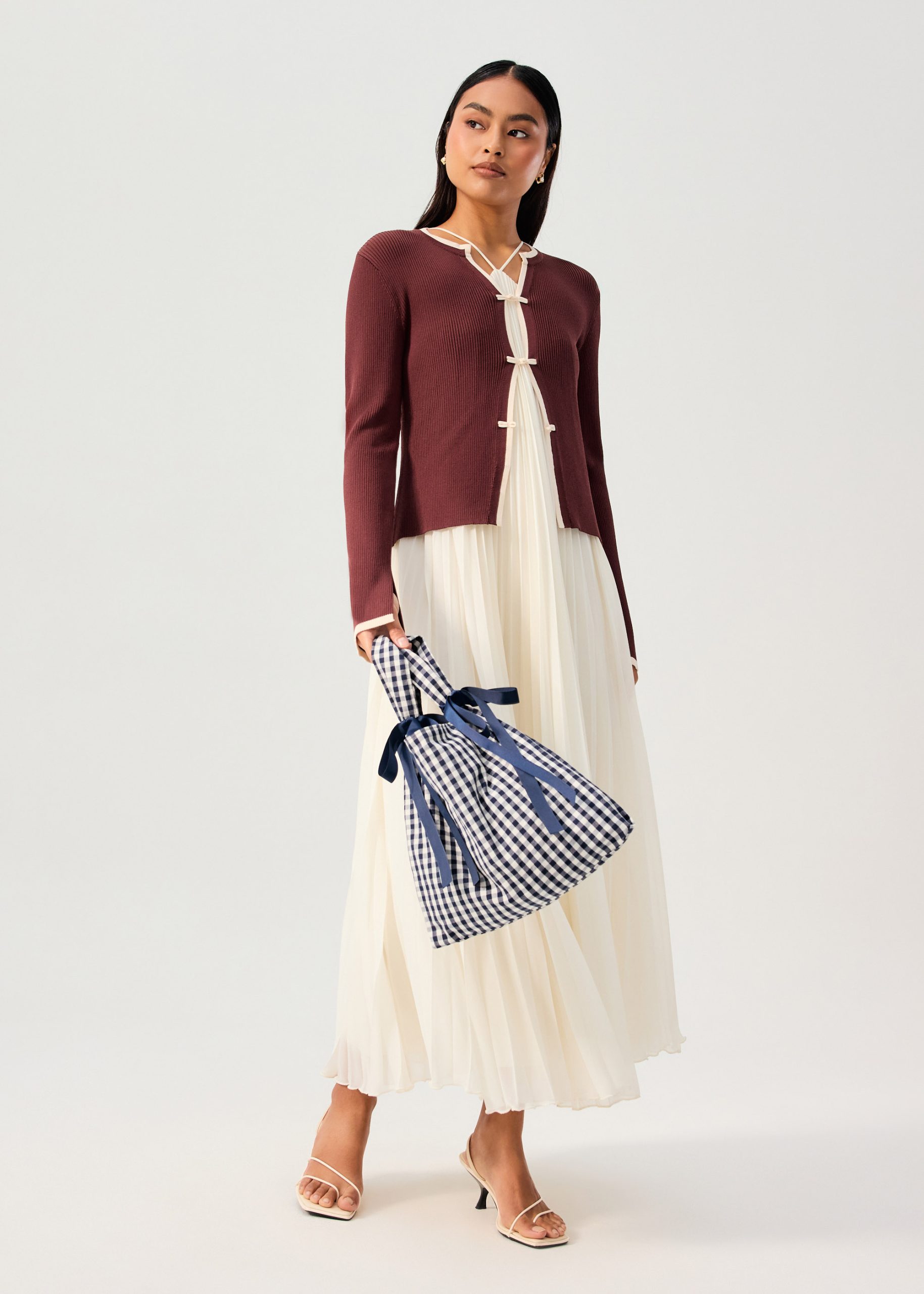Reversible Gingham Small Tote Bag - Image 8