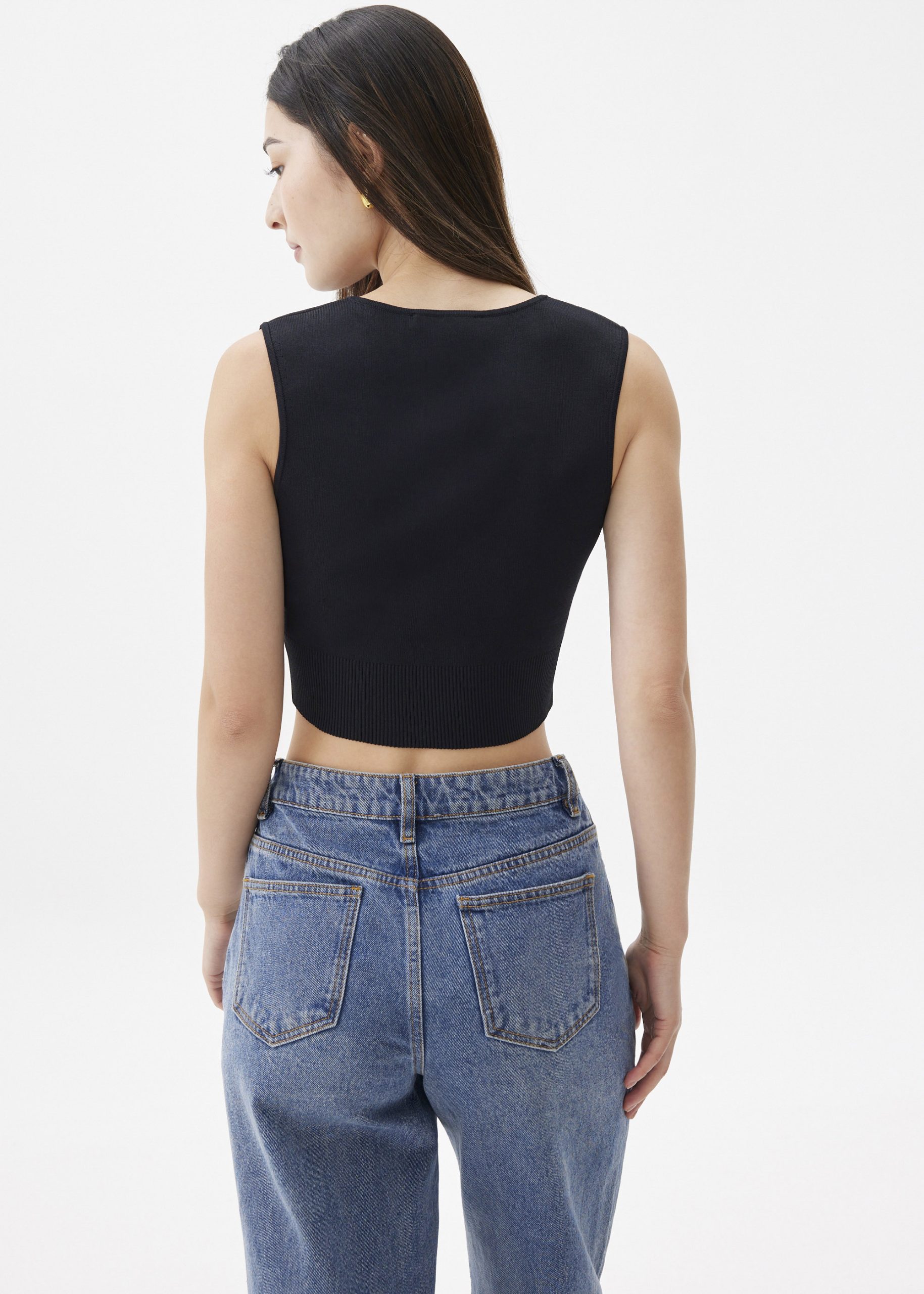 Sree Knit V-neck Crop Top - Image 6