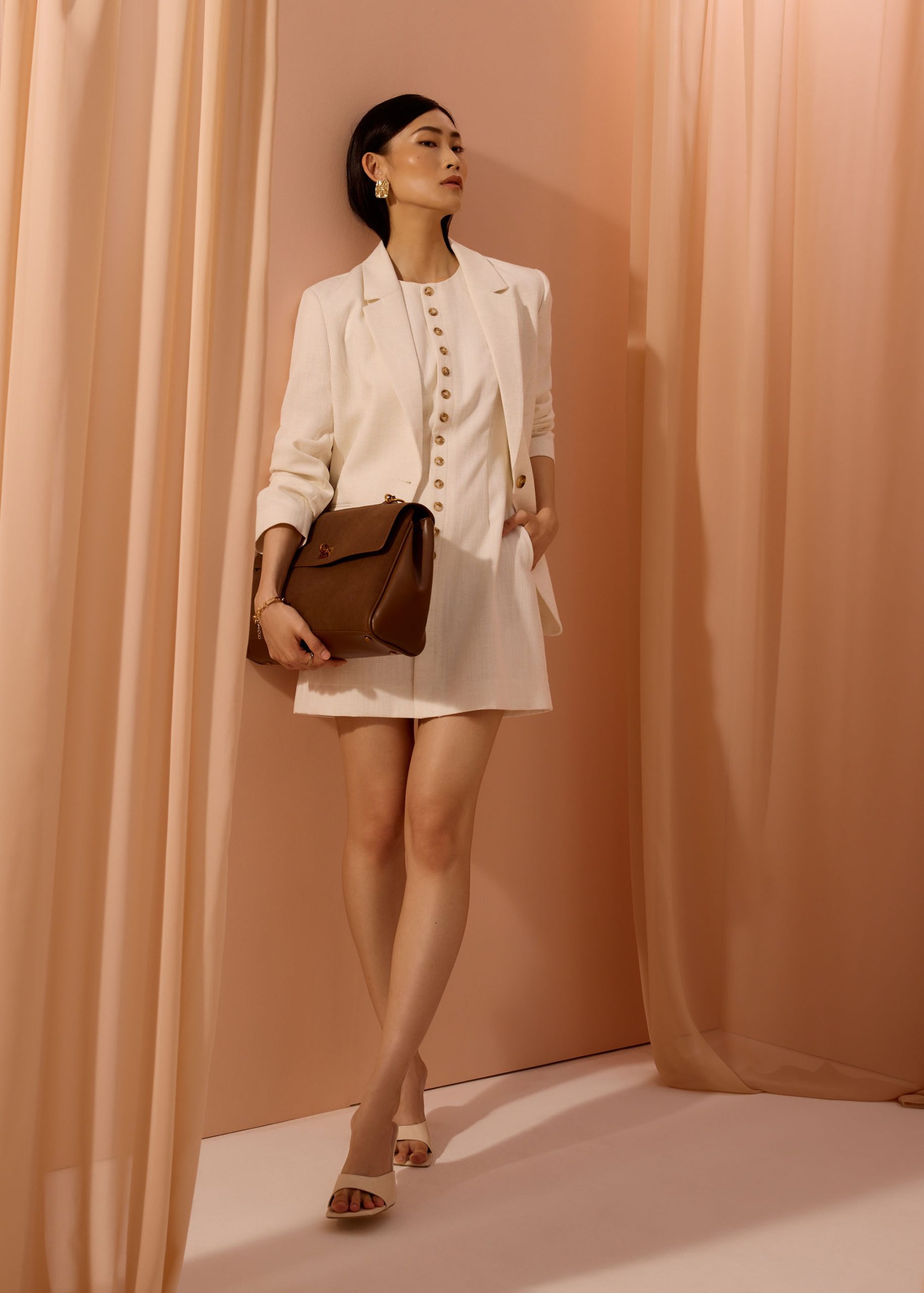 Rani Textured Button Down Shift Mini Dress - Image 24