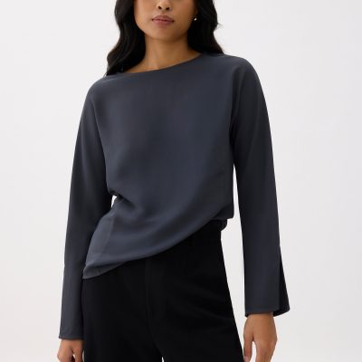Boat Neck Batwing Blouse