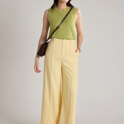 Pintuck Wide Leg Pants