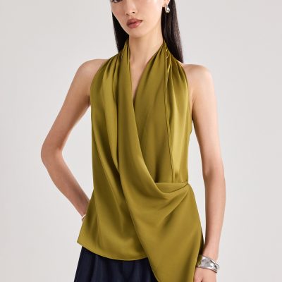 Satin Cowl Neck Top