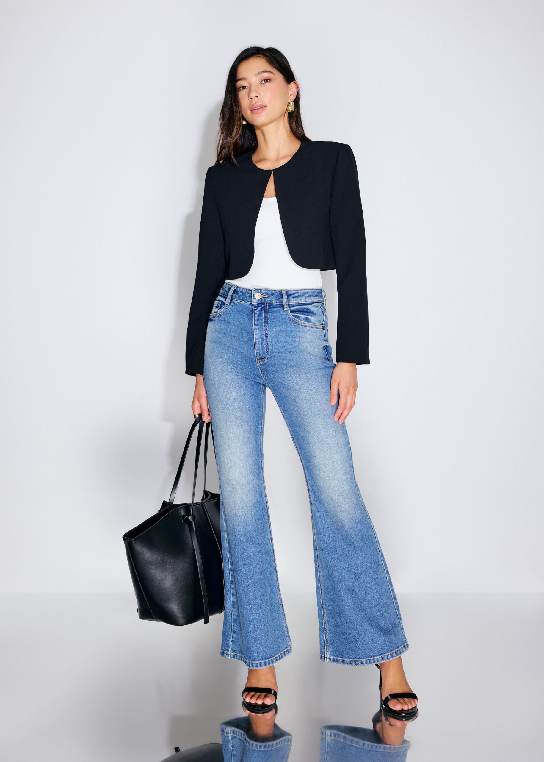RuchedReady® Boxy Fumiko Round Neck Crop Jacket - Image 3