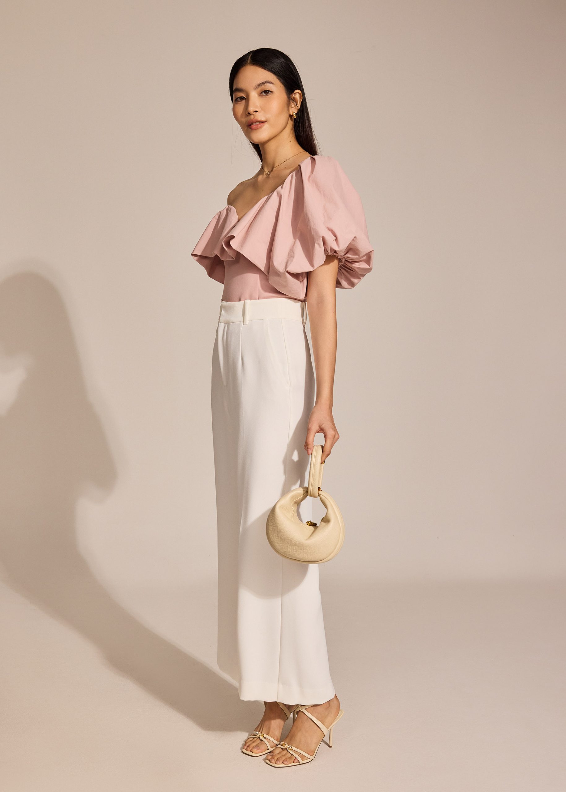 BraFree by LB Asymmetric Puff Sleeve Top - Image 9