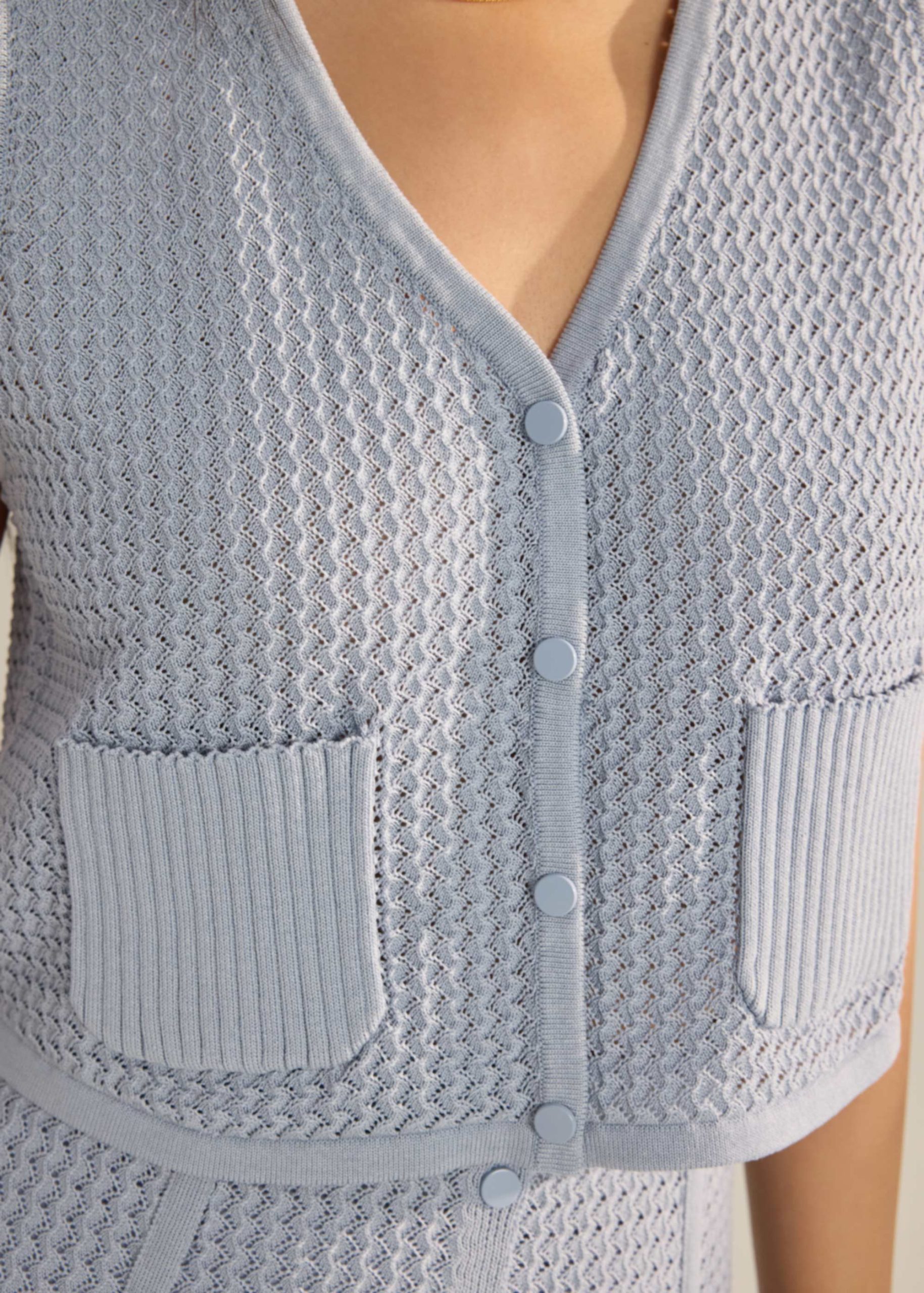 Samia Waffle Knit Crop Vest Top - Image 10