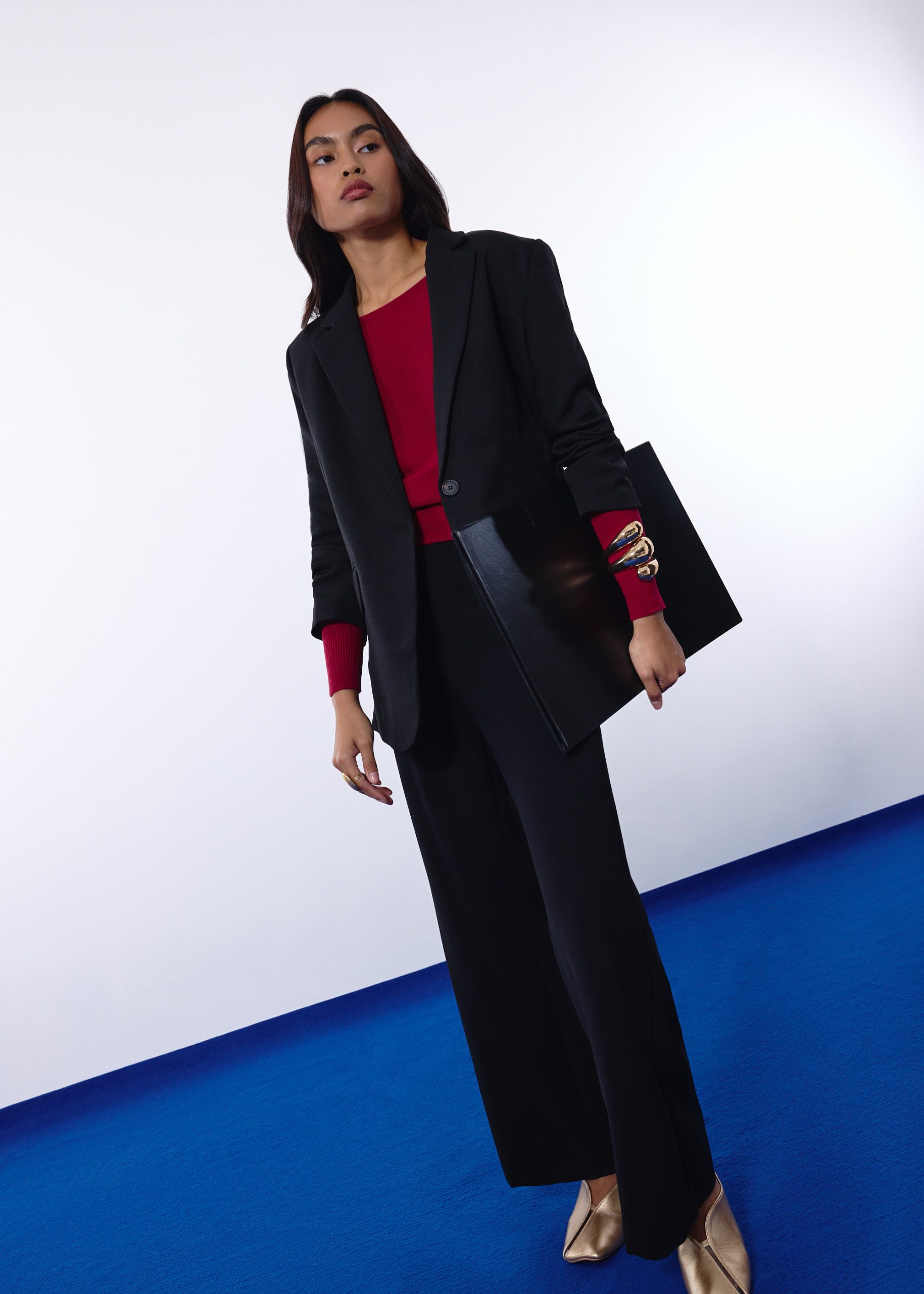 Knit Asymmetric Puff Sleeve Top - Image 5