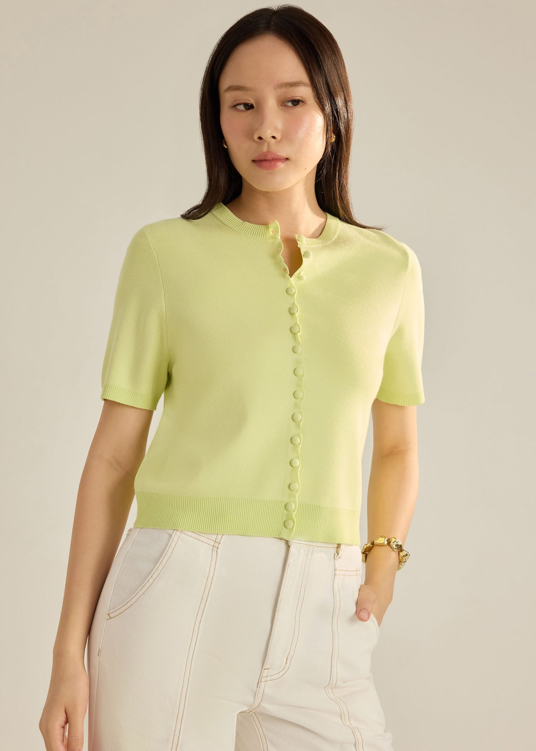 Dawn Scallop Edge Knit Cardigan - Image 2