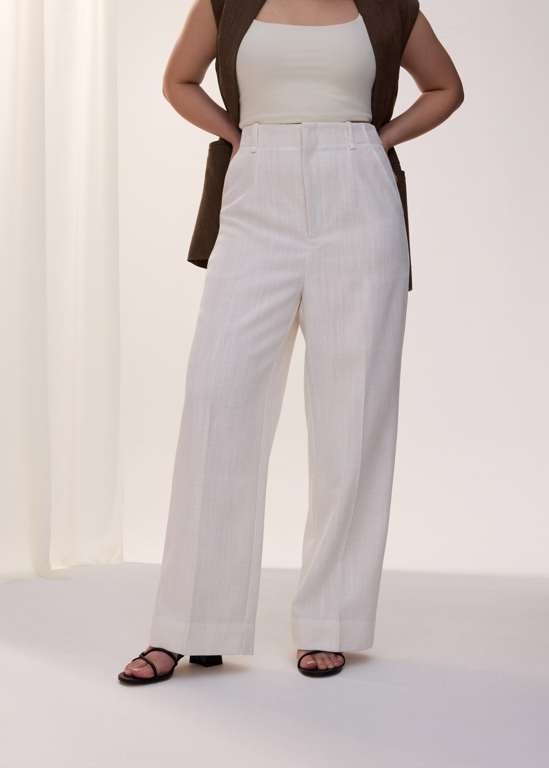 PETITE Leggy??Seva Textured Super High Waist Straight Leg Pants - Image 4
