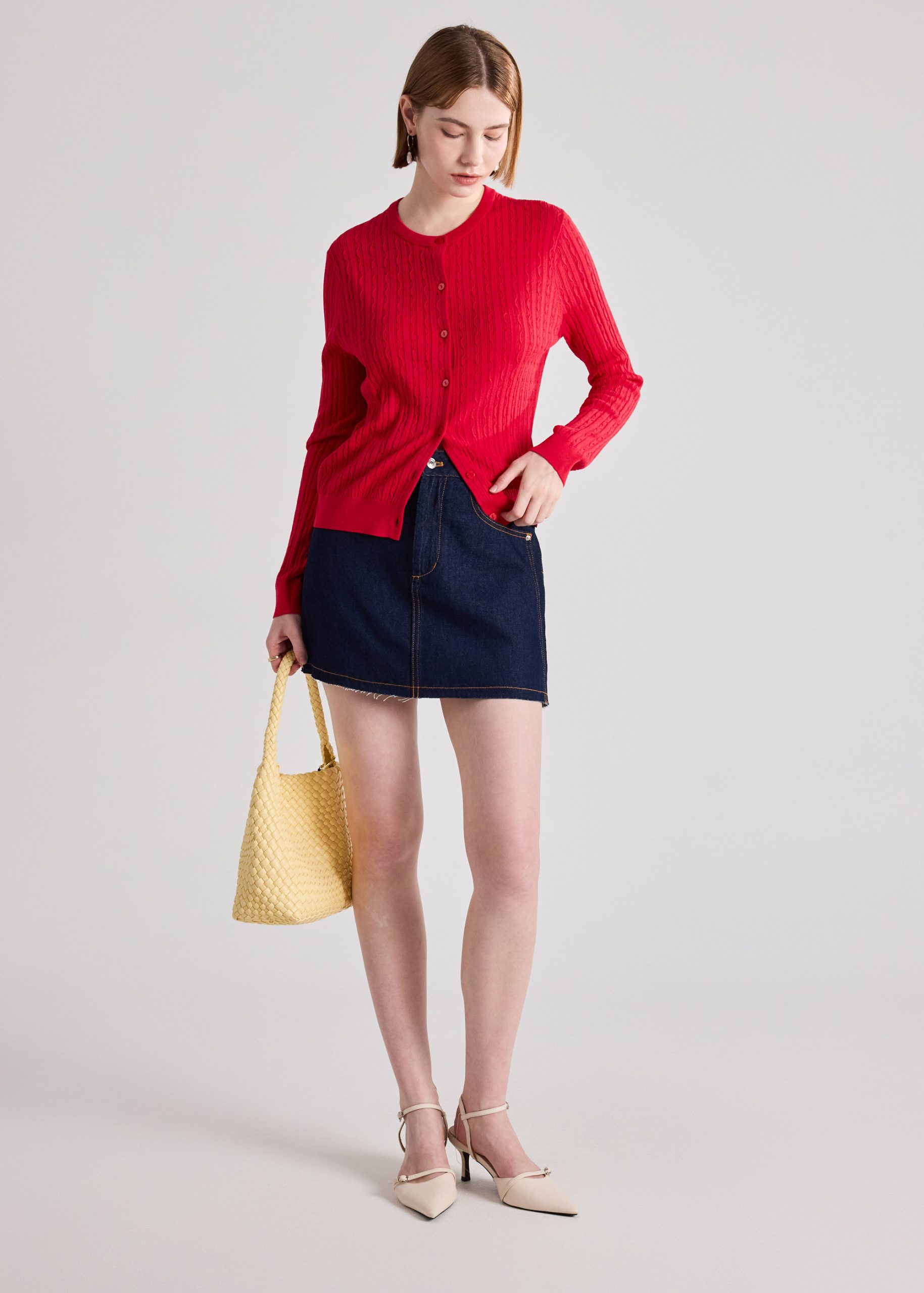 Raw Hem Denim Skirt - Image 2