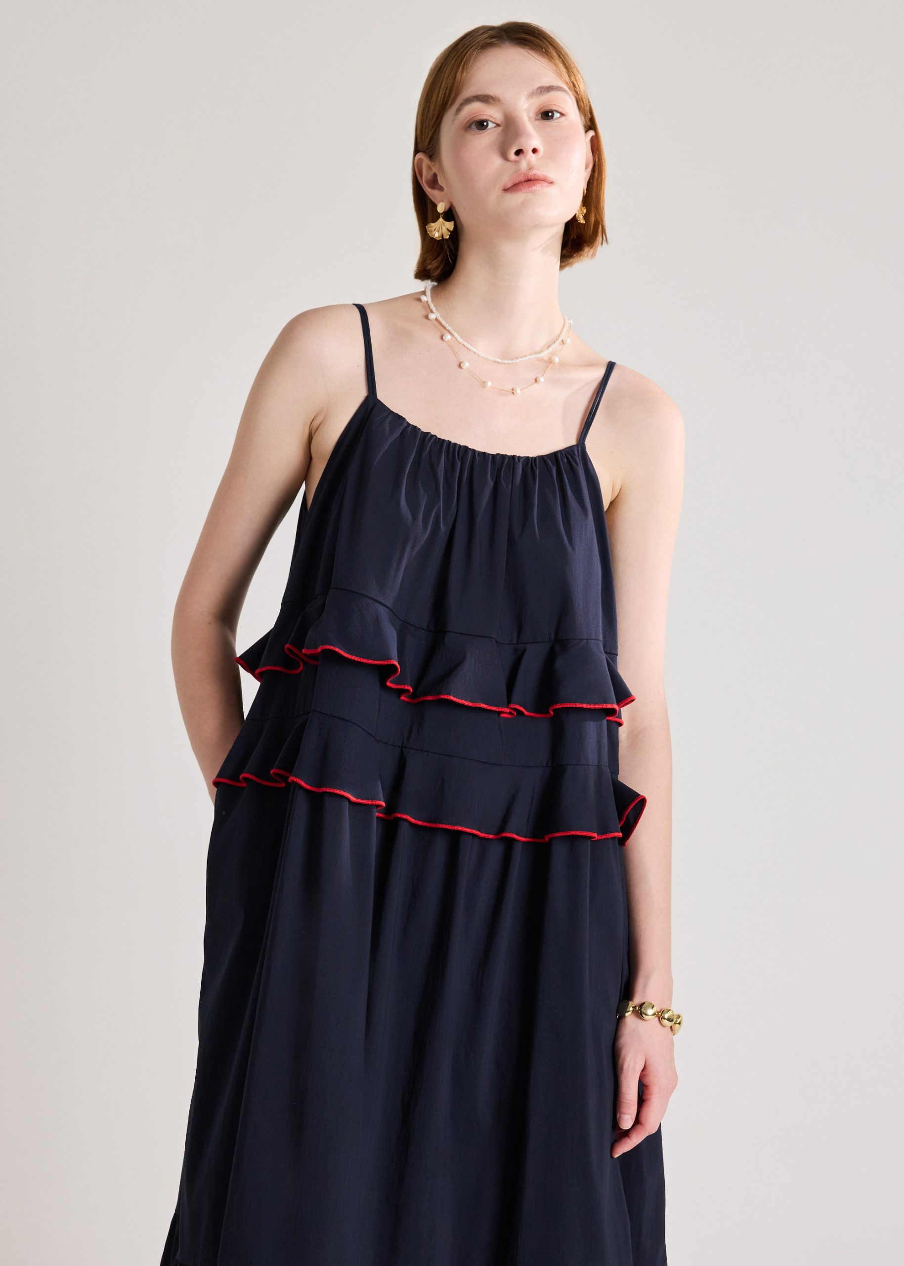 Cotton Tiered Trapeze Dress - Image 2
