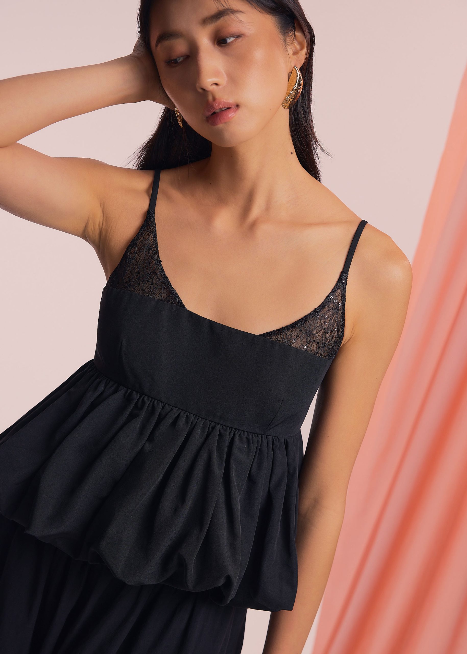 V-neck Bubble Hem Babydoll Top - Image 5