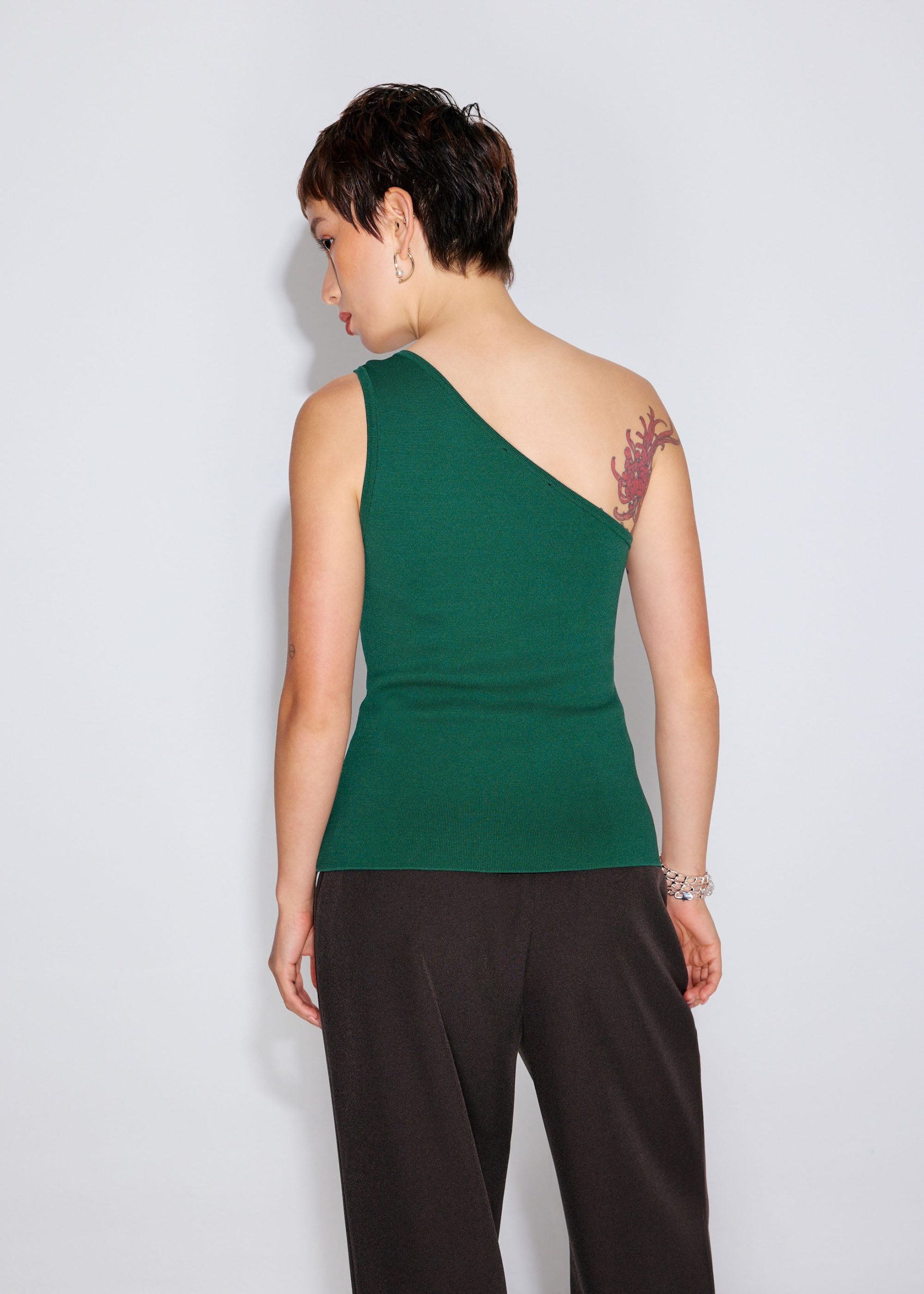Buckle Detail Knit Toga Fitted Top - Image 10