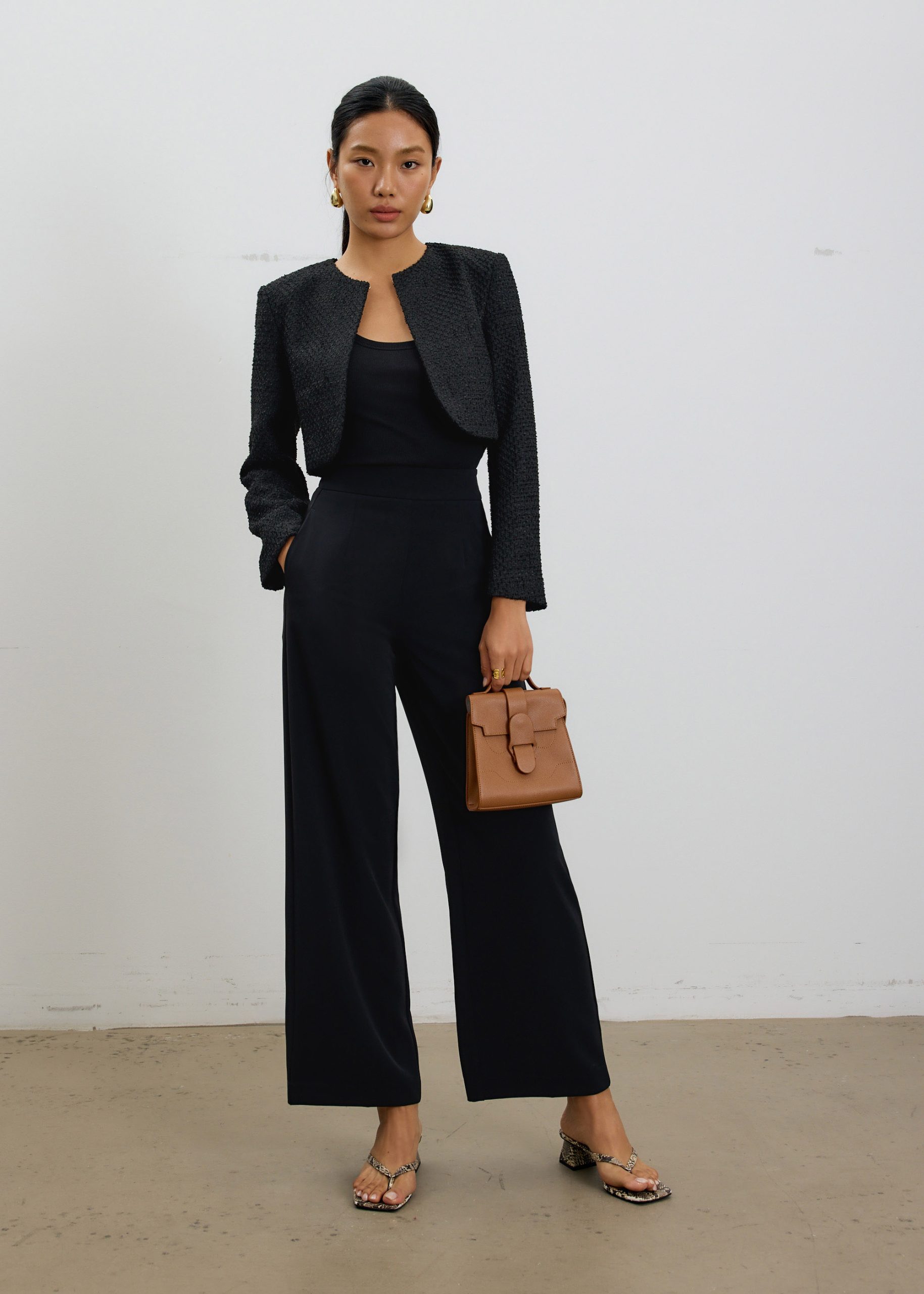 RuchedReady® Fumiko Ribbon Tweed Crop Jacket - Image 3