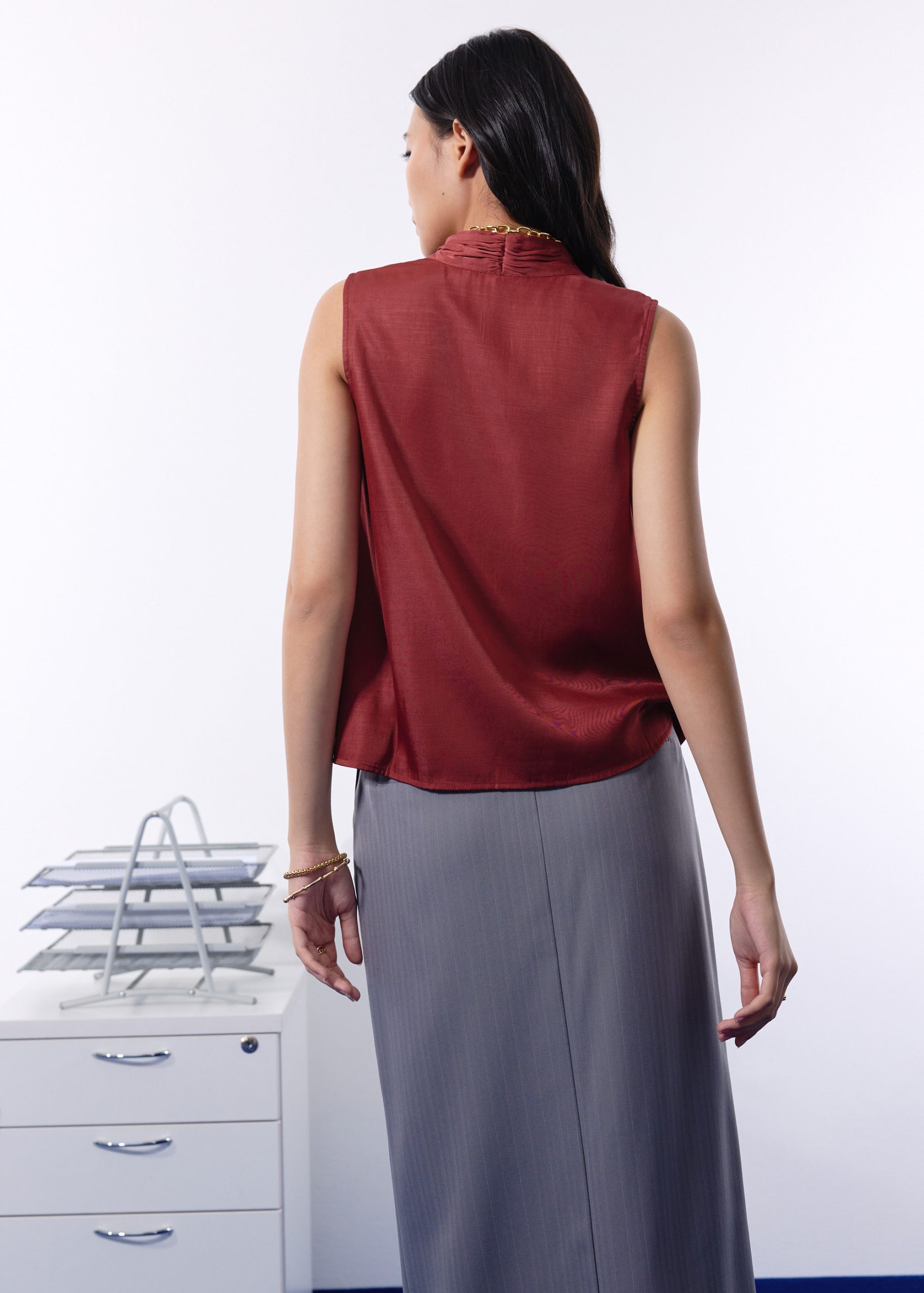 Ada Satin V-neck Wrap Top - Image 18