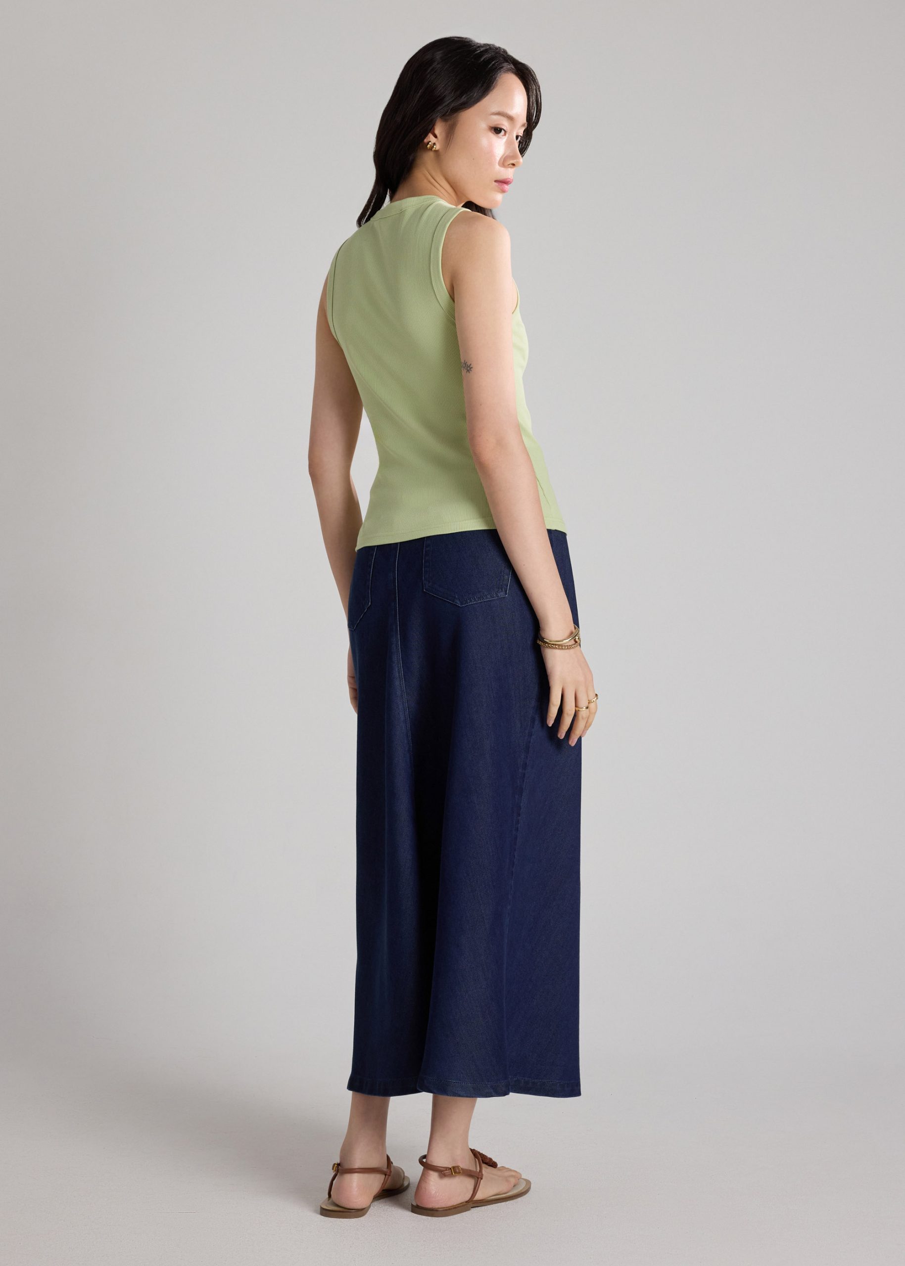 Jersey Button Down Fitted Top - Image 3