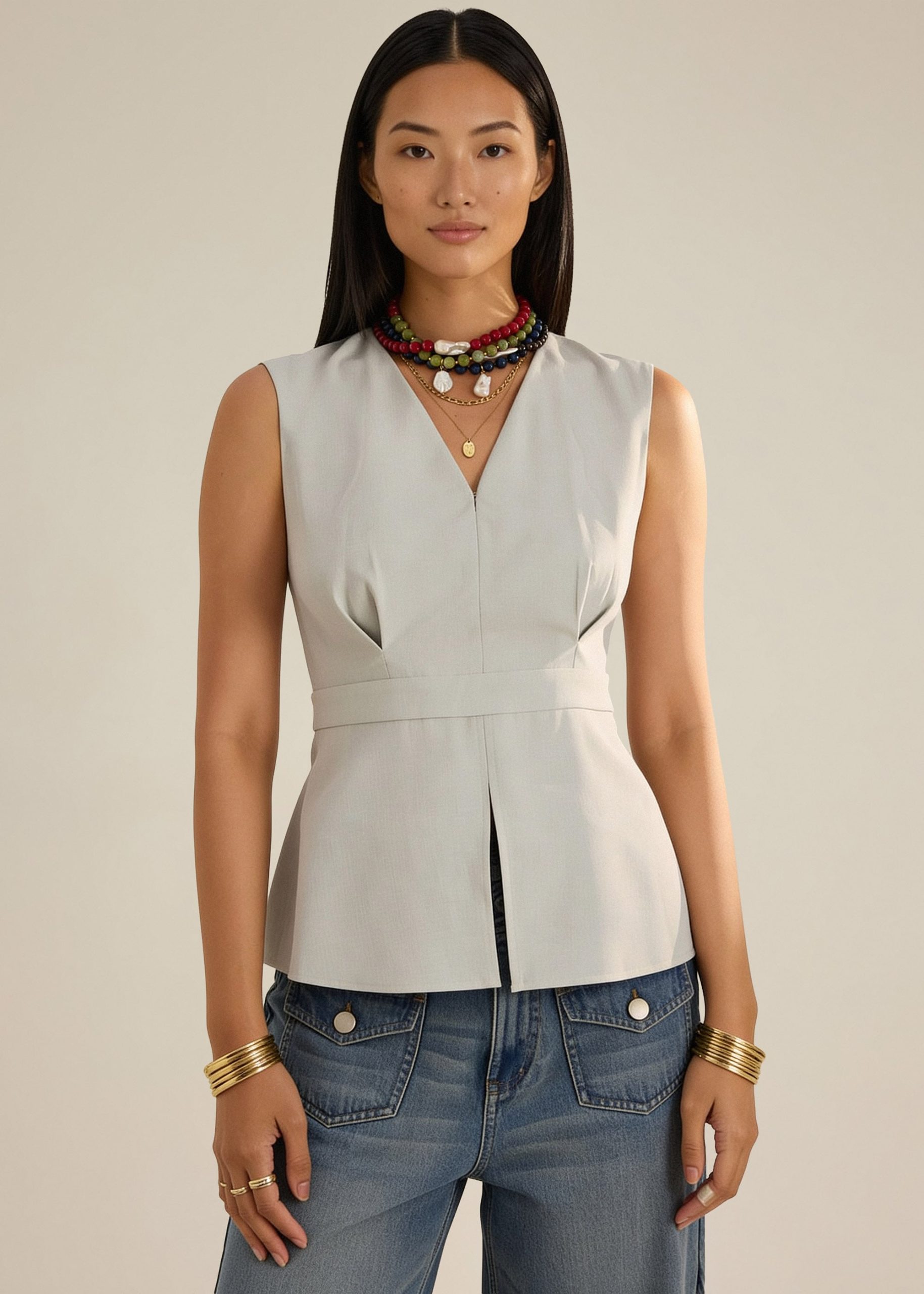 Alicia Melange Peplum Top