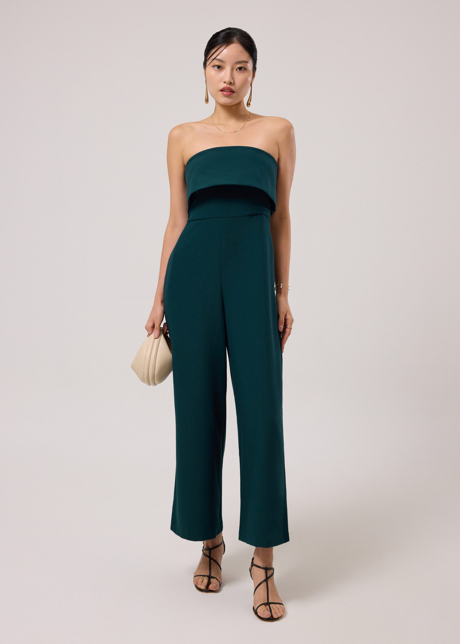 Ponte Tube High Rise Wide Leg Jumpsuit - Image 13