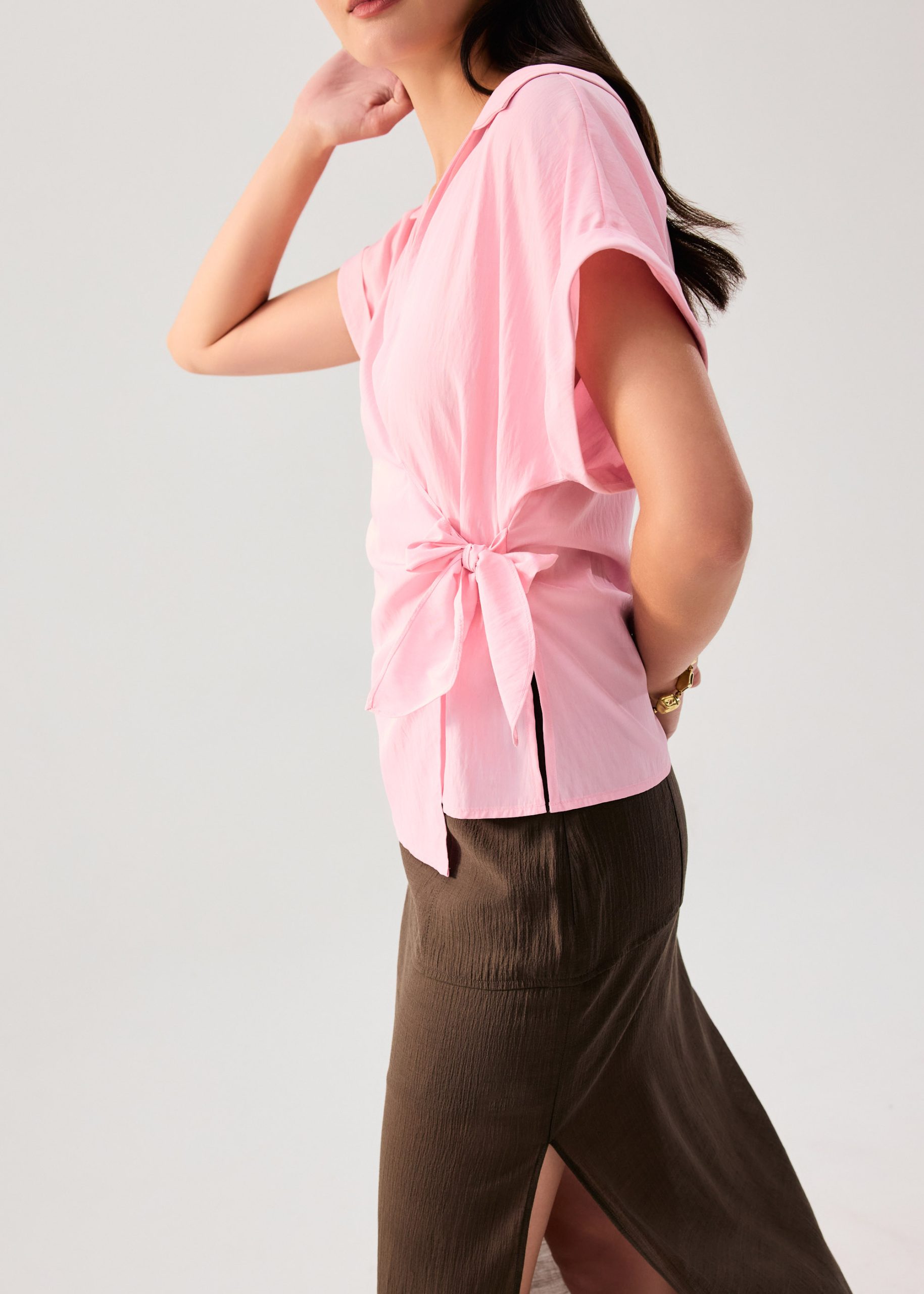 Kairi Front Wrap Collared Shirt - Image 11