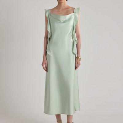 BraFree by LB Multi-way Satin Dress With Removable Ruffle Straps