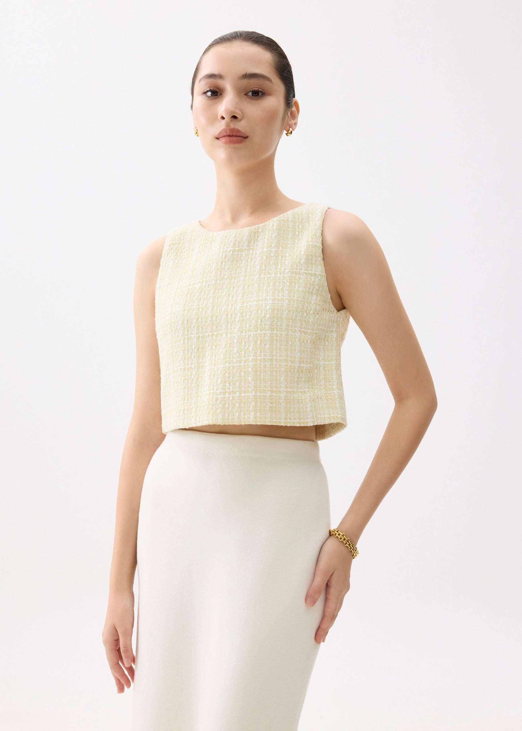 Kaori Tweed Crop Shell Top - Image 12