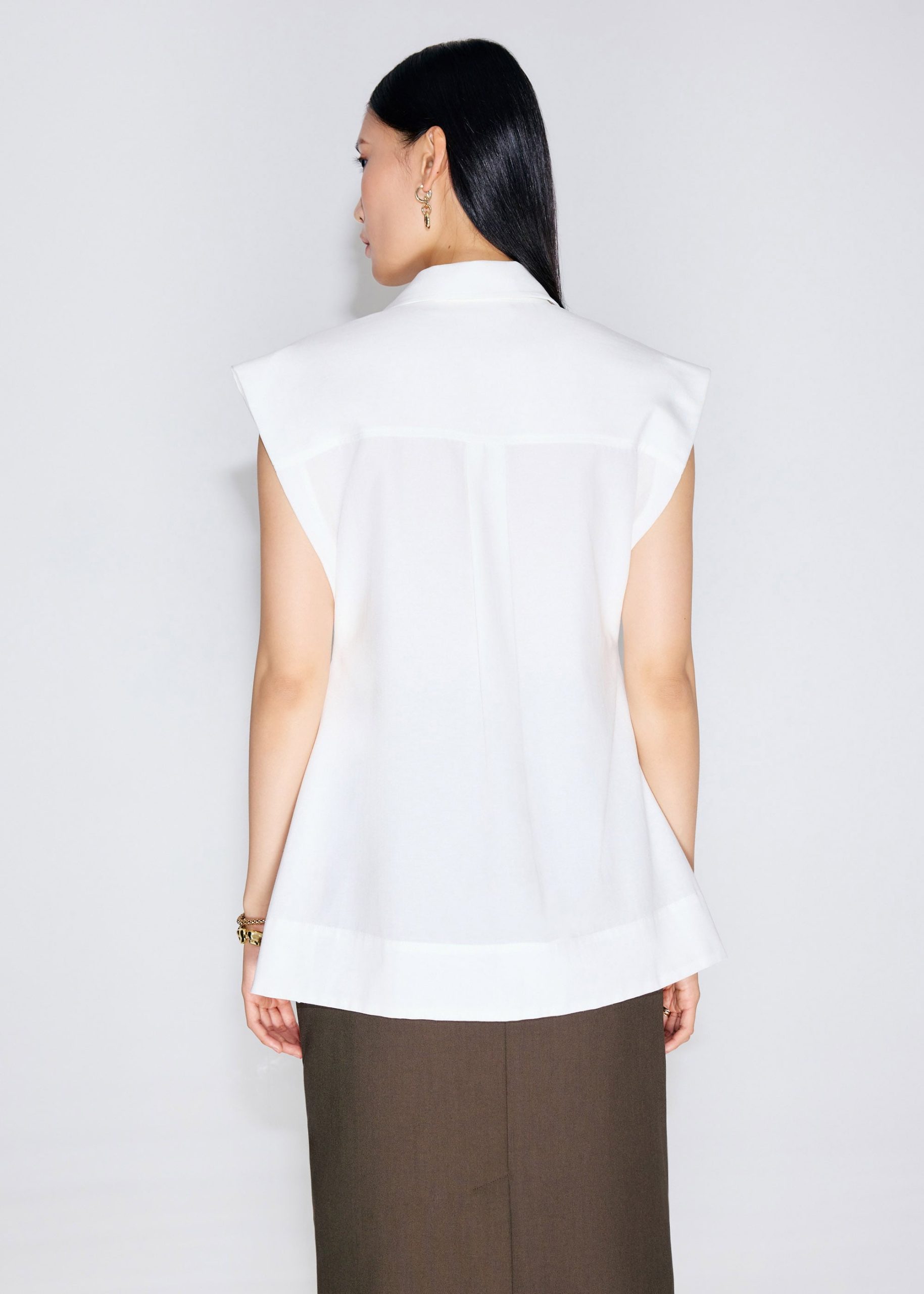 Relaxed Cotton Long Button Down Shirt - Image 6