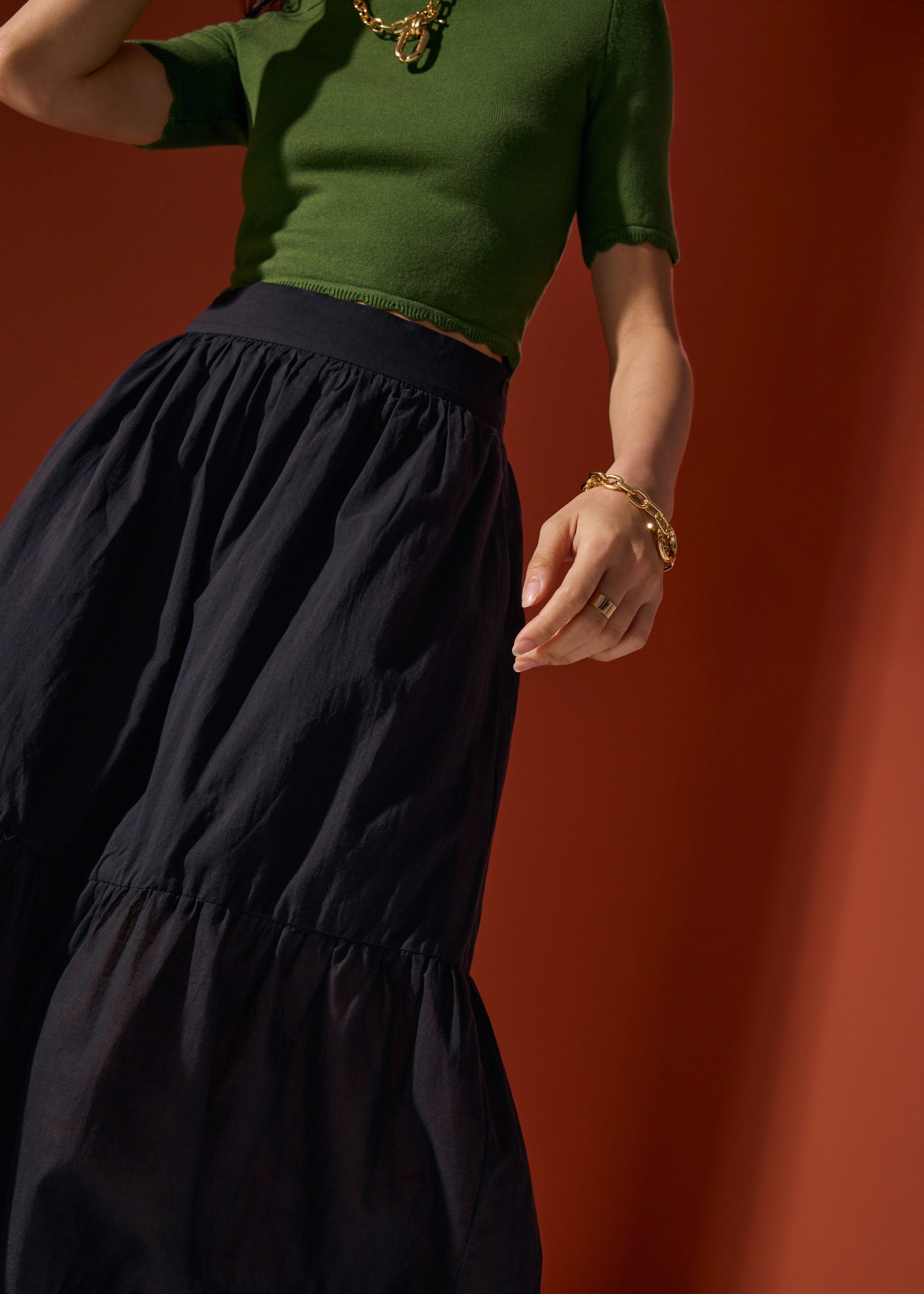 Cotton Flare Maxi Skirt in Desert Haze - Image 7