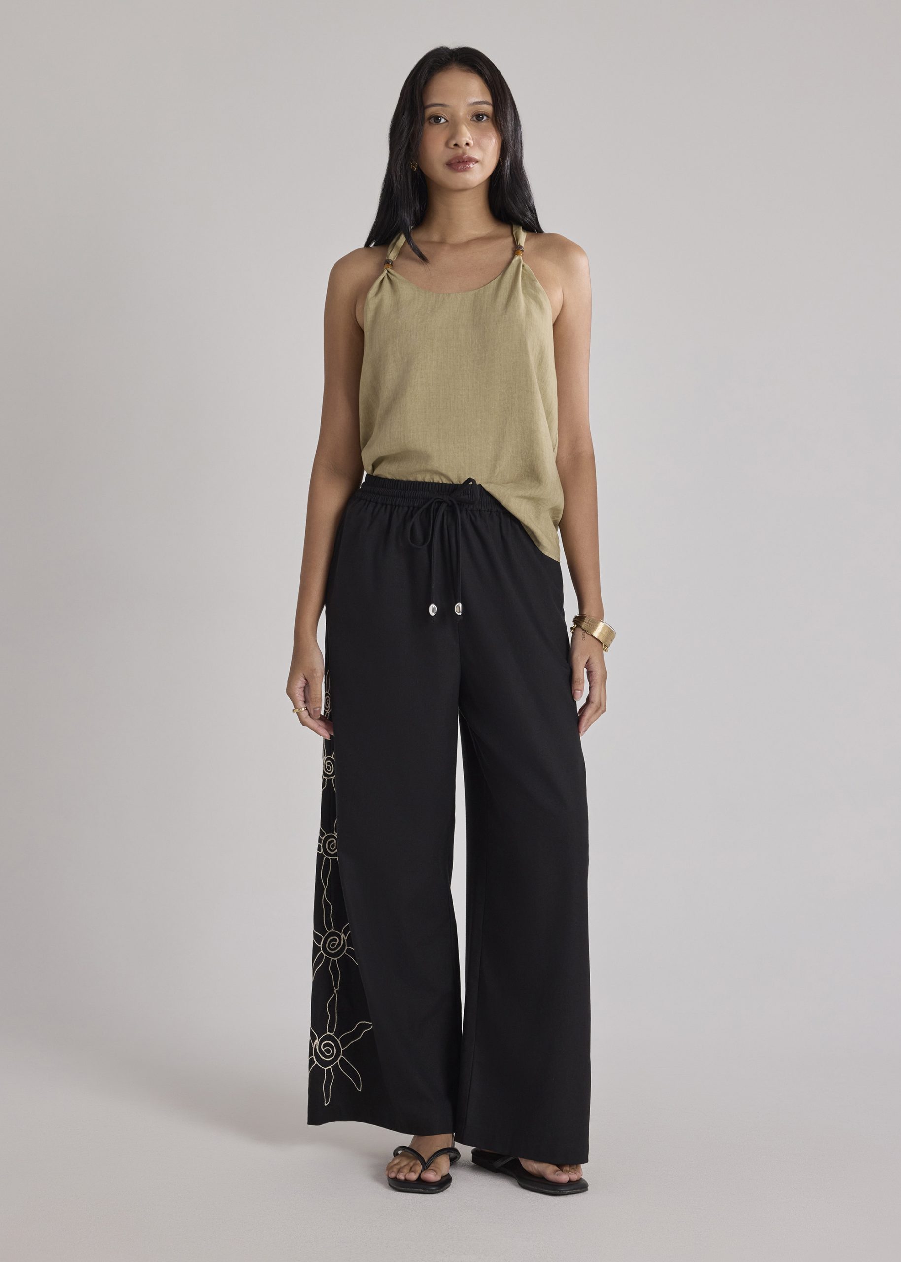 Drawstring Pants in Coastal Charm Embroidery - Image 3
