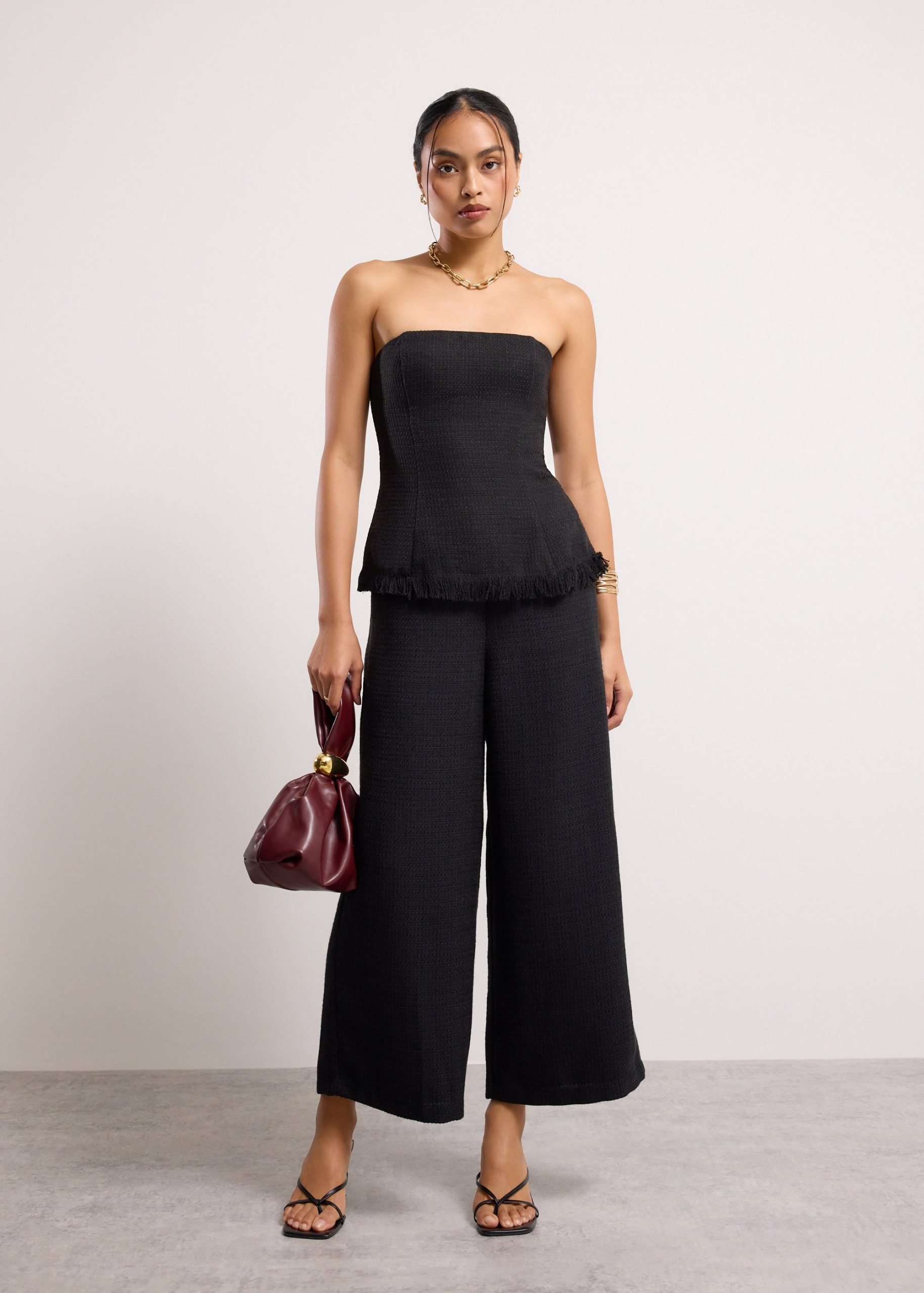 BraFree by LB Lia Tweed Tube Peplum Top - Image 5
