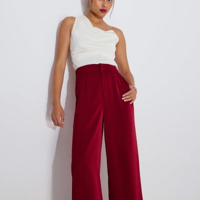 Leggy??Seva Satin Straight Leg Pants