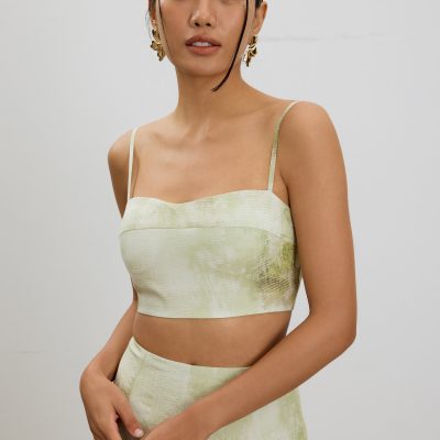 BraFree by LB Abstract Smocked Crop Top