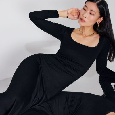 BraFree by LB Jersey Square Neck Shaper Midaxi Dress