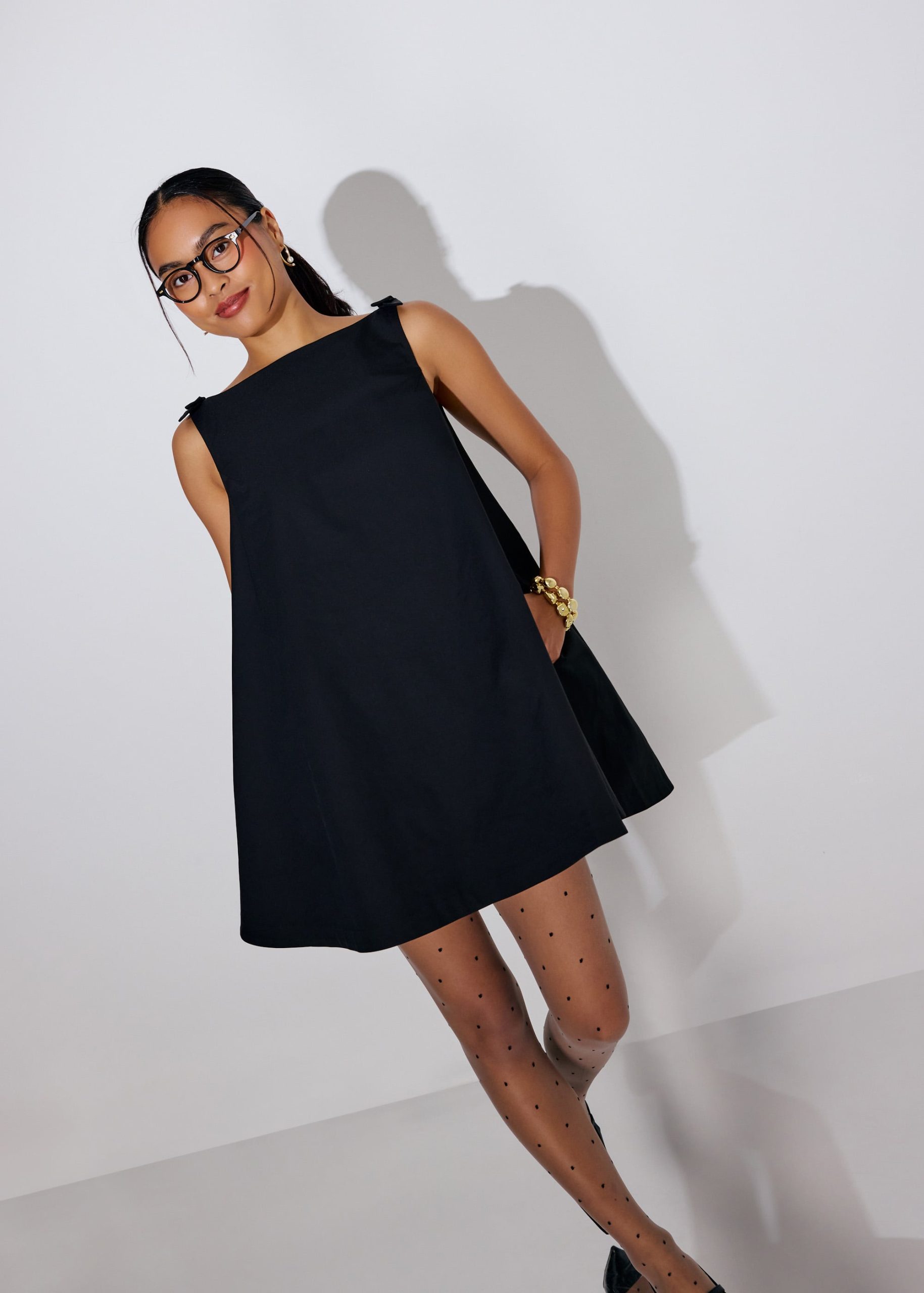 Boat Neck Swing Mini Dress - Image 8
