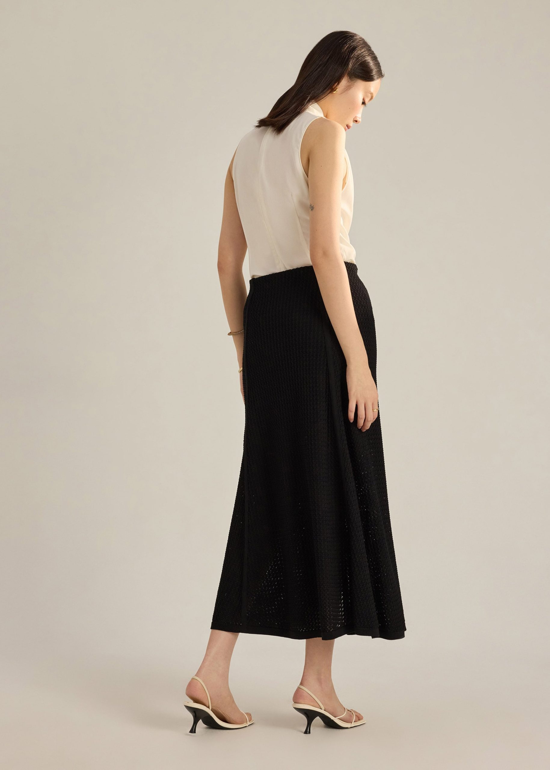 Nisa Waffle Knit A-Line Skirt - Image 7