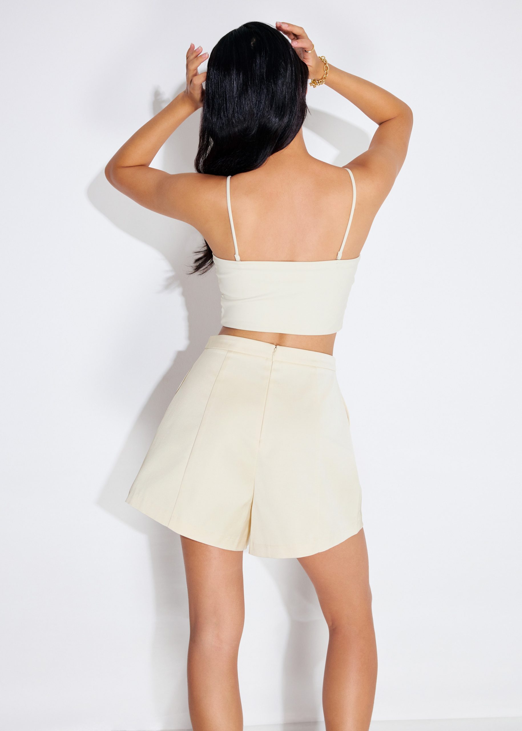 Taffeta High Waist A-Line Shorts - Image 17