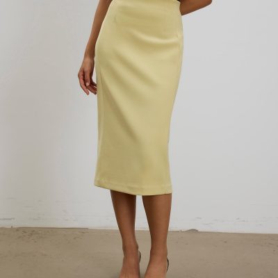 Vera Elastic Reversible Panelled Midi Skirt