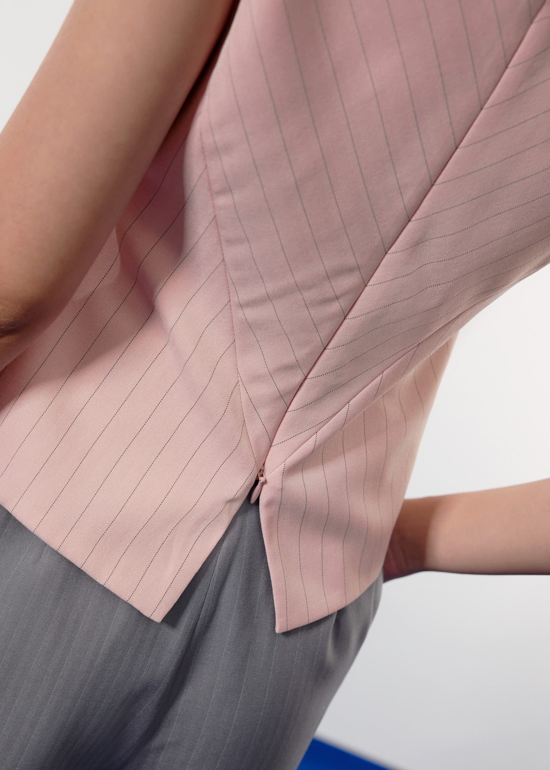 Mae Tailored Pinstripe Cross Over Top - Image 5