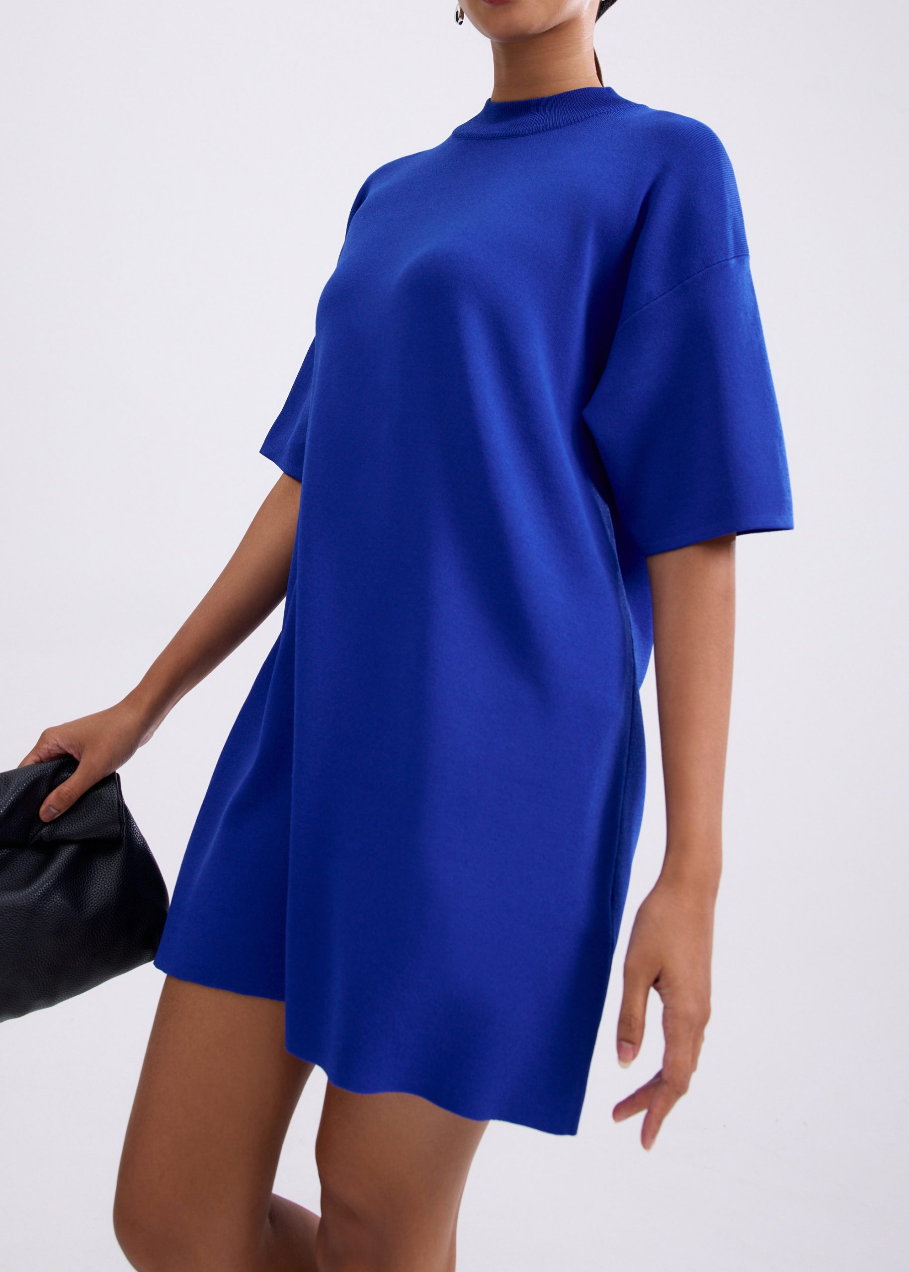 Knit Round Neck Shift Mini Dress - Image 16