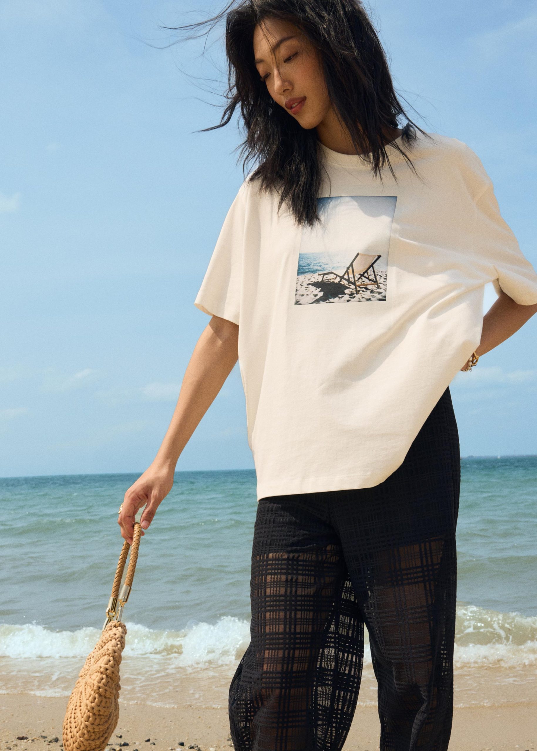 Sheer Check Kick Flare Pants - Image 7