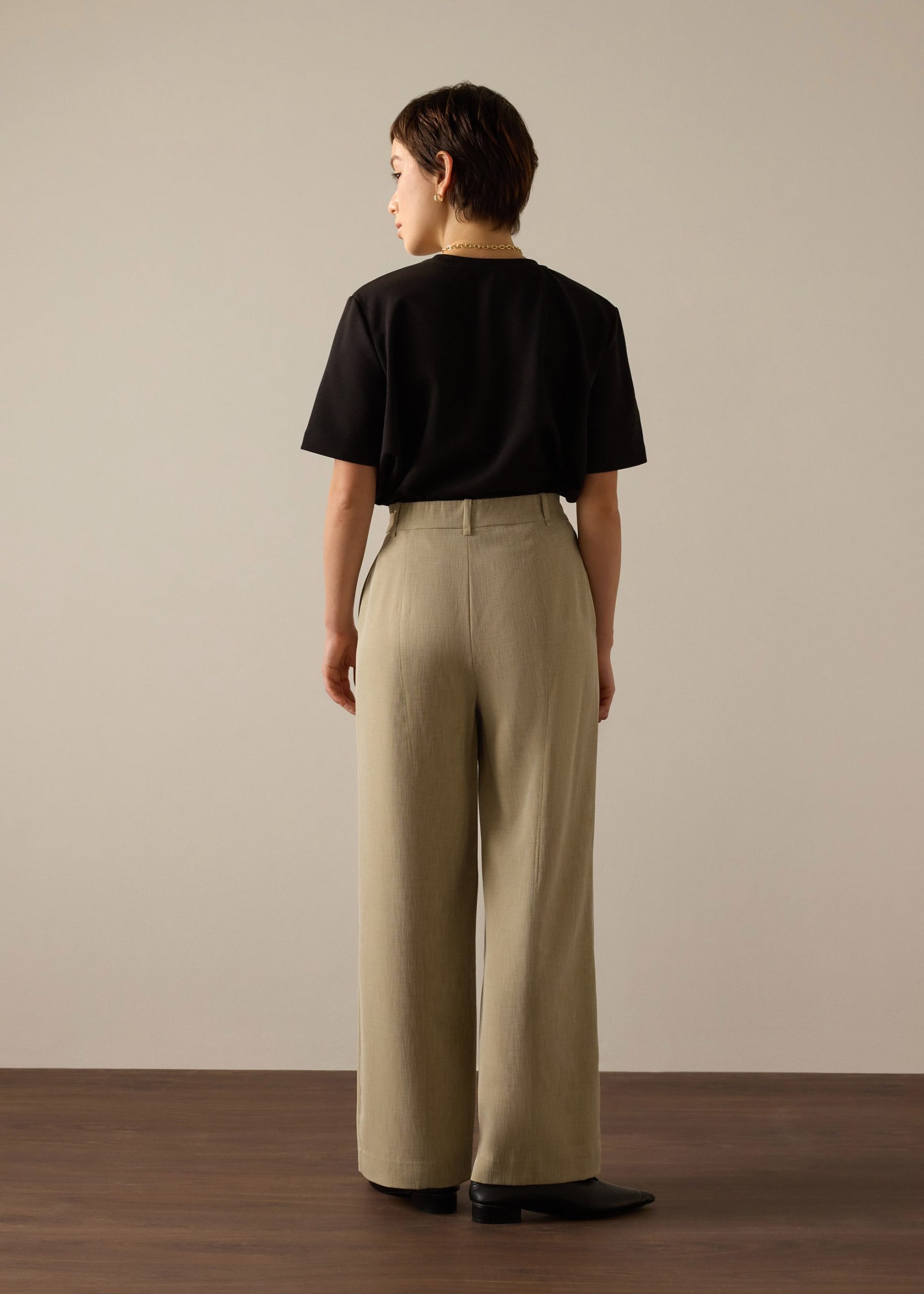 PETITE Leggy??Pia Adjustable Hem Elastic Melange Straight Leg Pants - Image 22