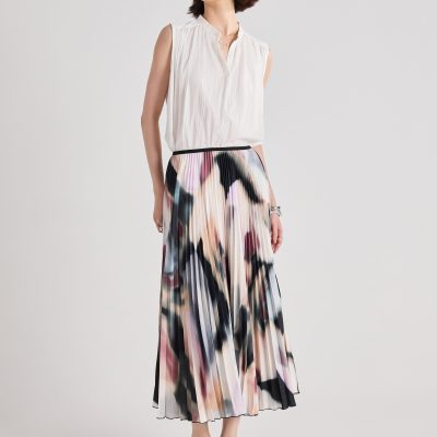 Wei Printed Pleated Skirt