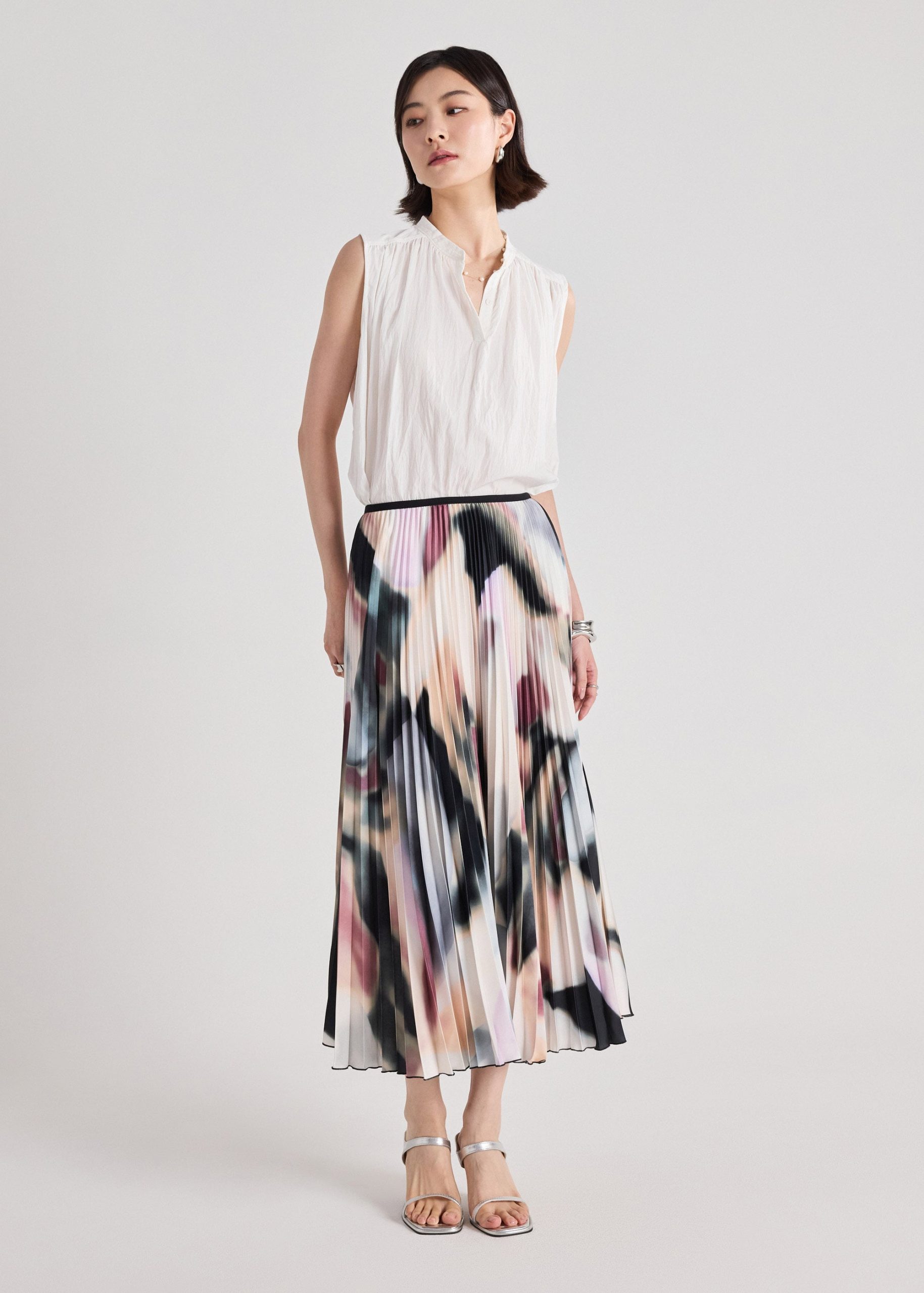 Wei Printed Pleated Skirt