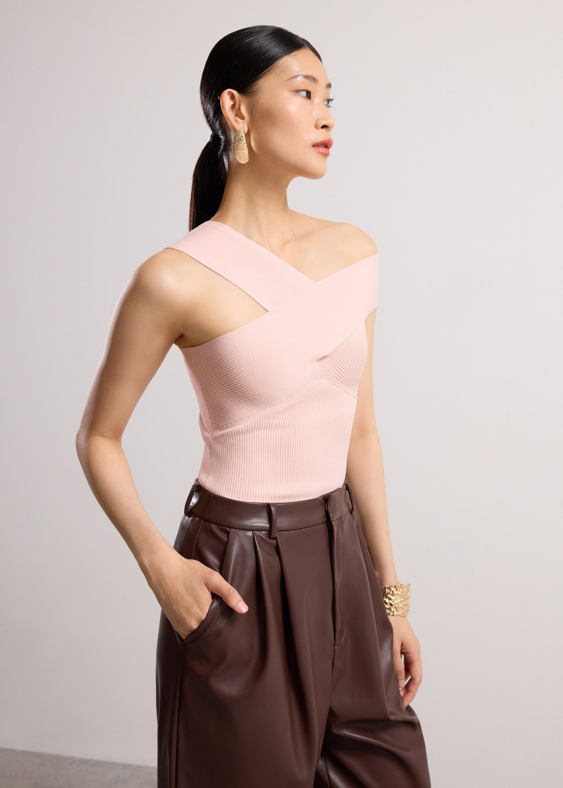 Aditi Multi-way Cross Over Knit Top - Image 10
