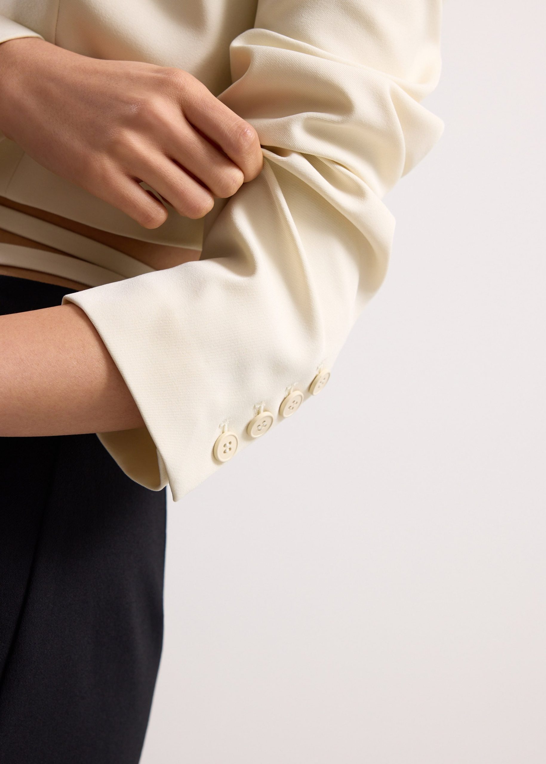 RuchedReady® Oversized Front Wrap Crop Blazer - Image 13